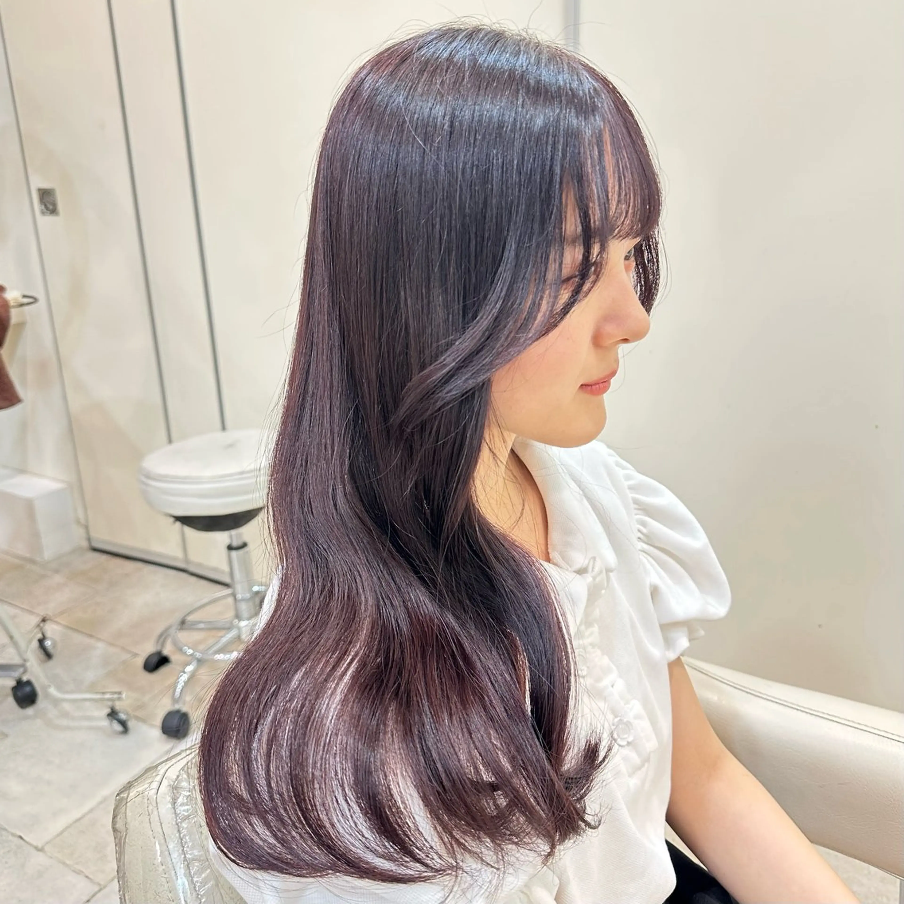 ロング カラー ヘアカラー 大角 千里のヘアスタイル