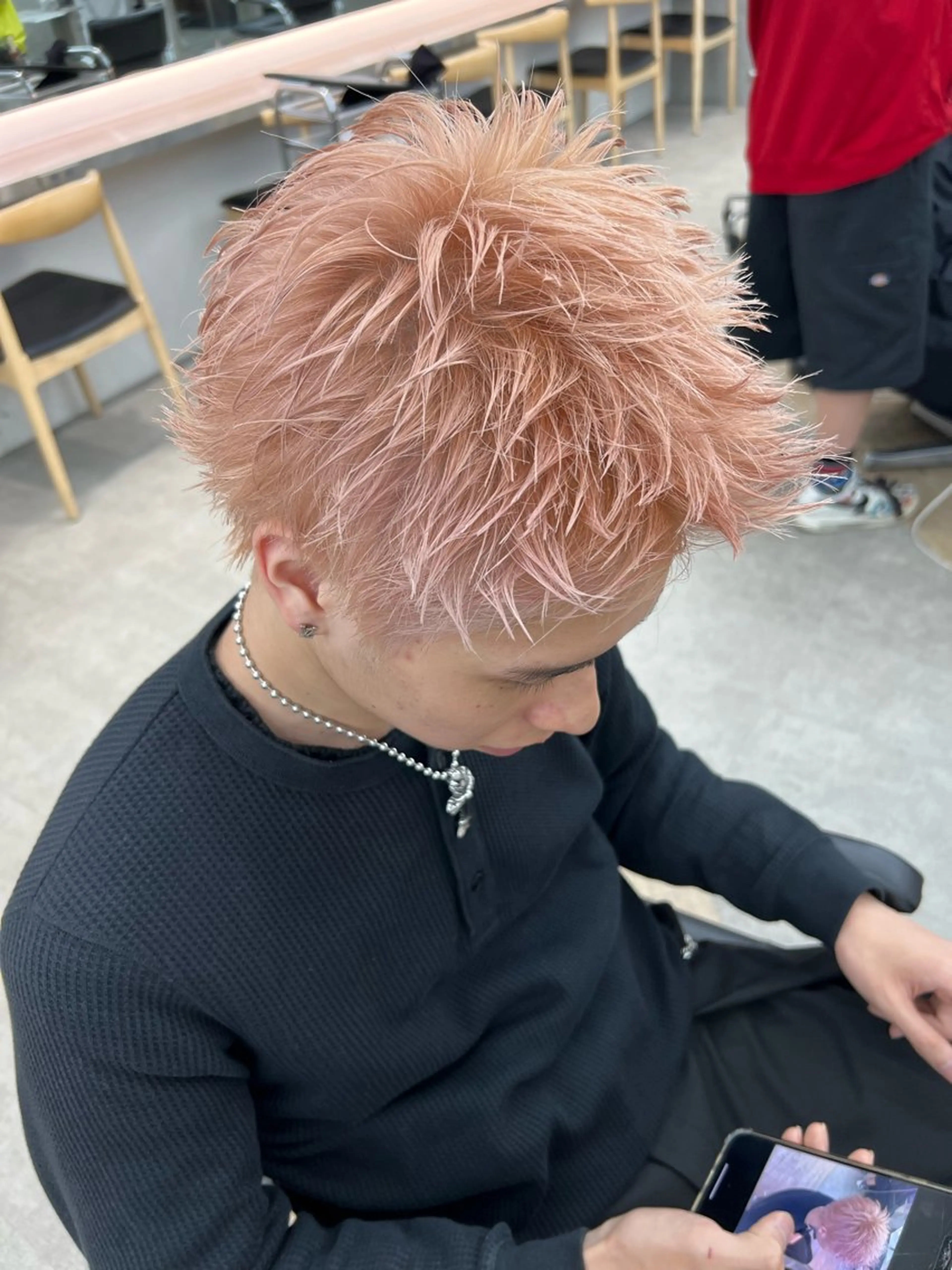 ショート カラー メンズ ヘアカラー 🌀toa/波巻き✨ /メンズパーマ／栄のヘアスタイル