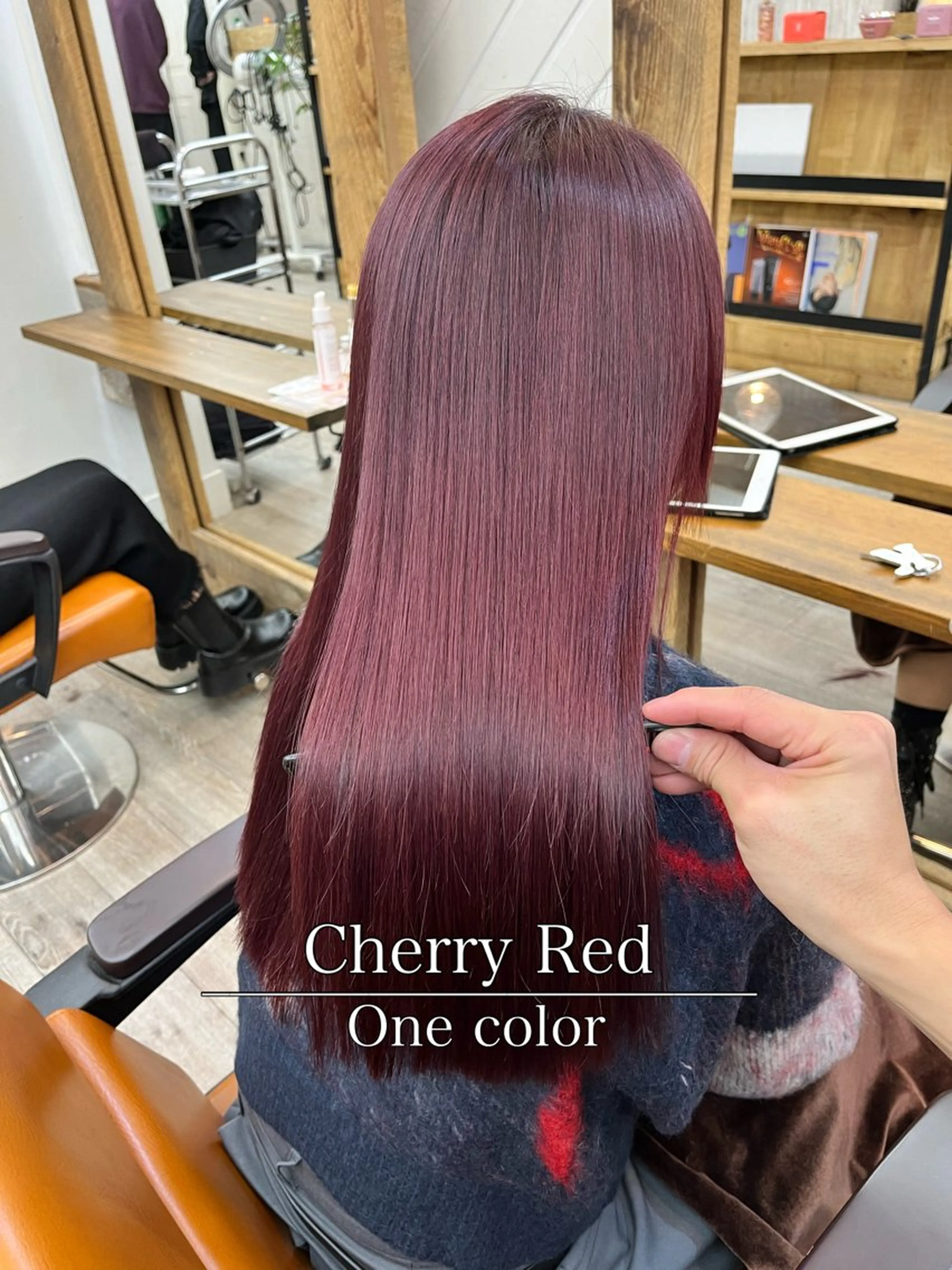 ミディアム カラー パーマ ヘアアレンジ ブリーチ ダブルカラー ブリーチなしカラー レッドカラー カラー指名No.1✨ 星野六三四のヘアスタイル
