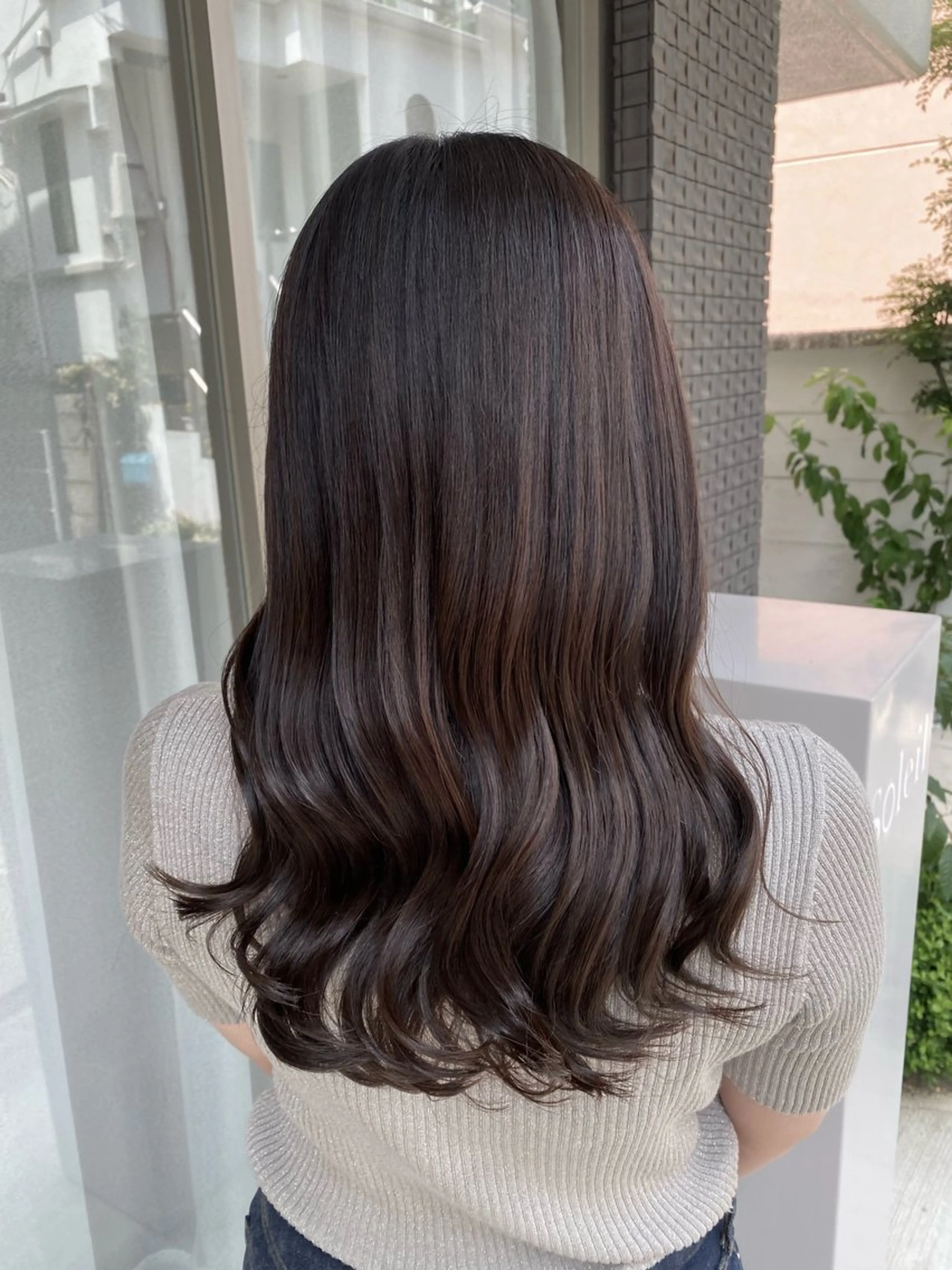 セミロング カラー グレージュ カット ヘアカラー トリートメント グレージュ/透明感/ 韓国ヘア/RISAのヘアスタイル