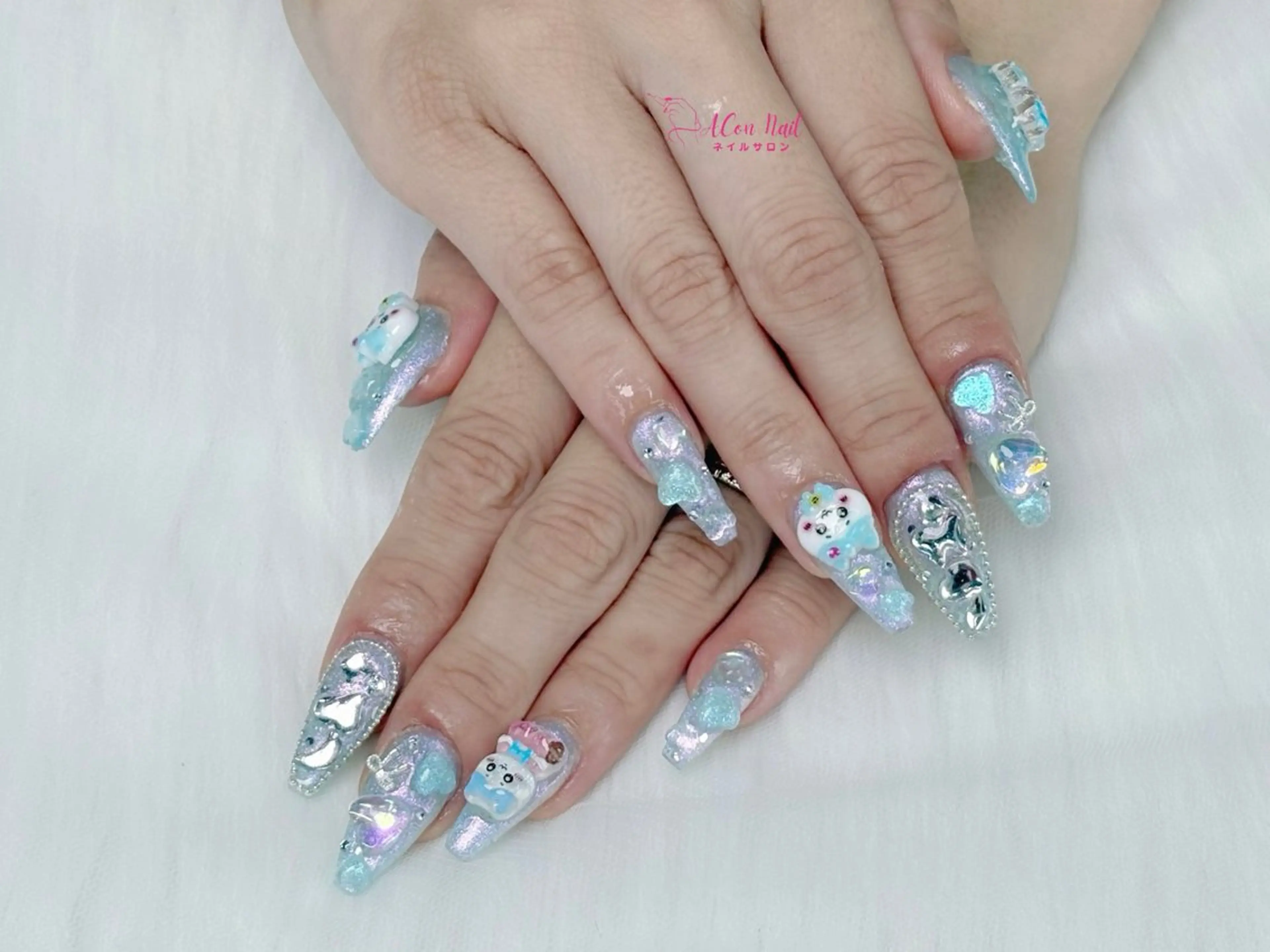 ネイル 桜ネイル 長さ出し フラワーネイル フレンチネイル ジェルネイル ハンドネイル AConNailSalon所属・ACon NailSalonのネイルデザイン