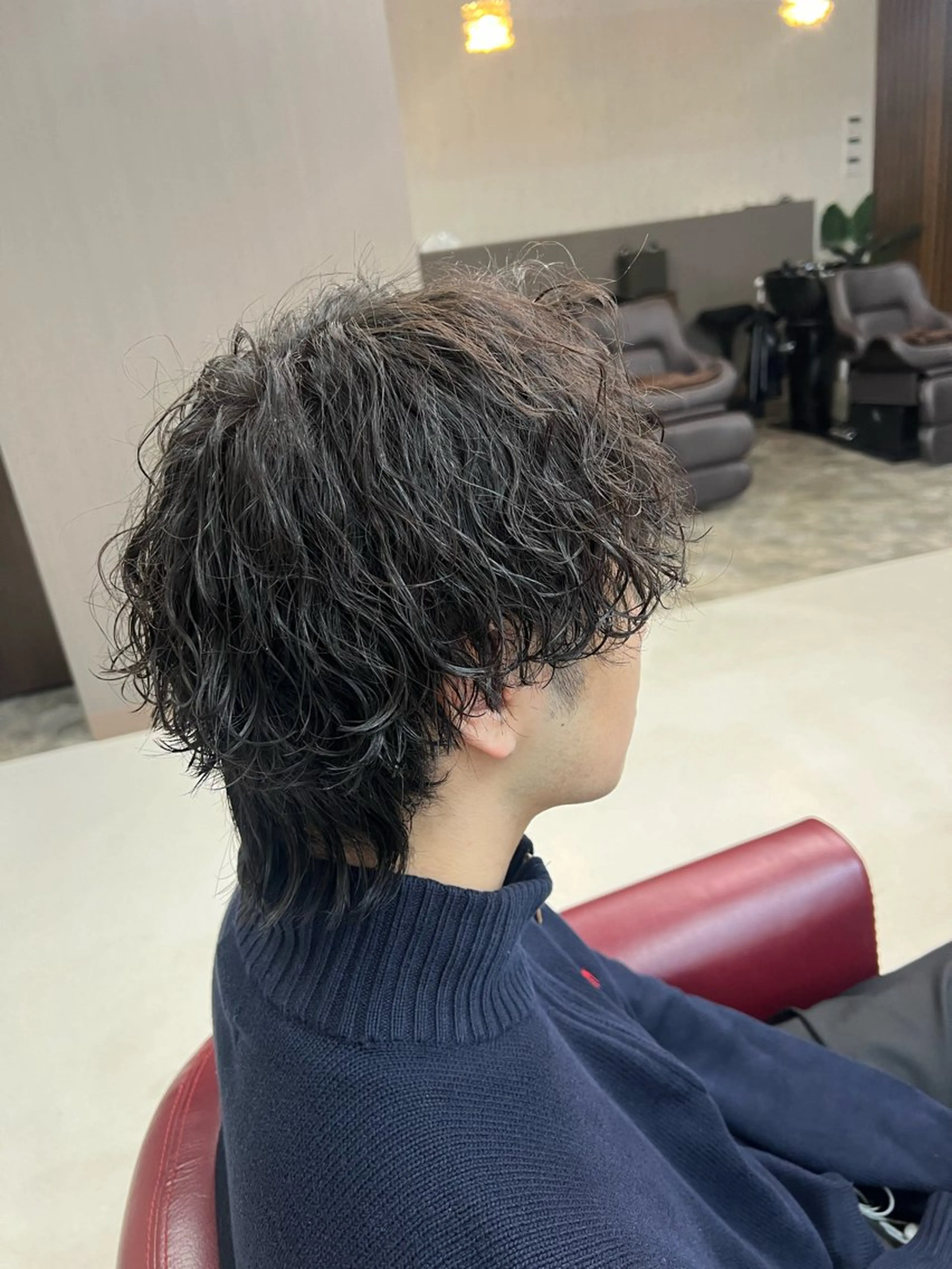 ショート パーマ メンズ メンズパーマ 波巻きパーマ メンズウルフカット ウルフカット KEN 🌟のヘアスタイル