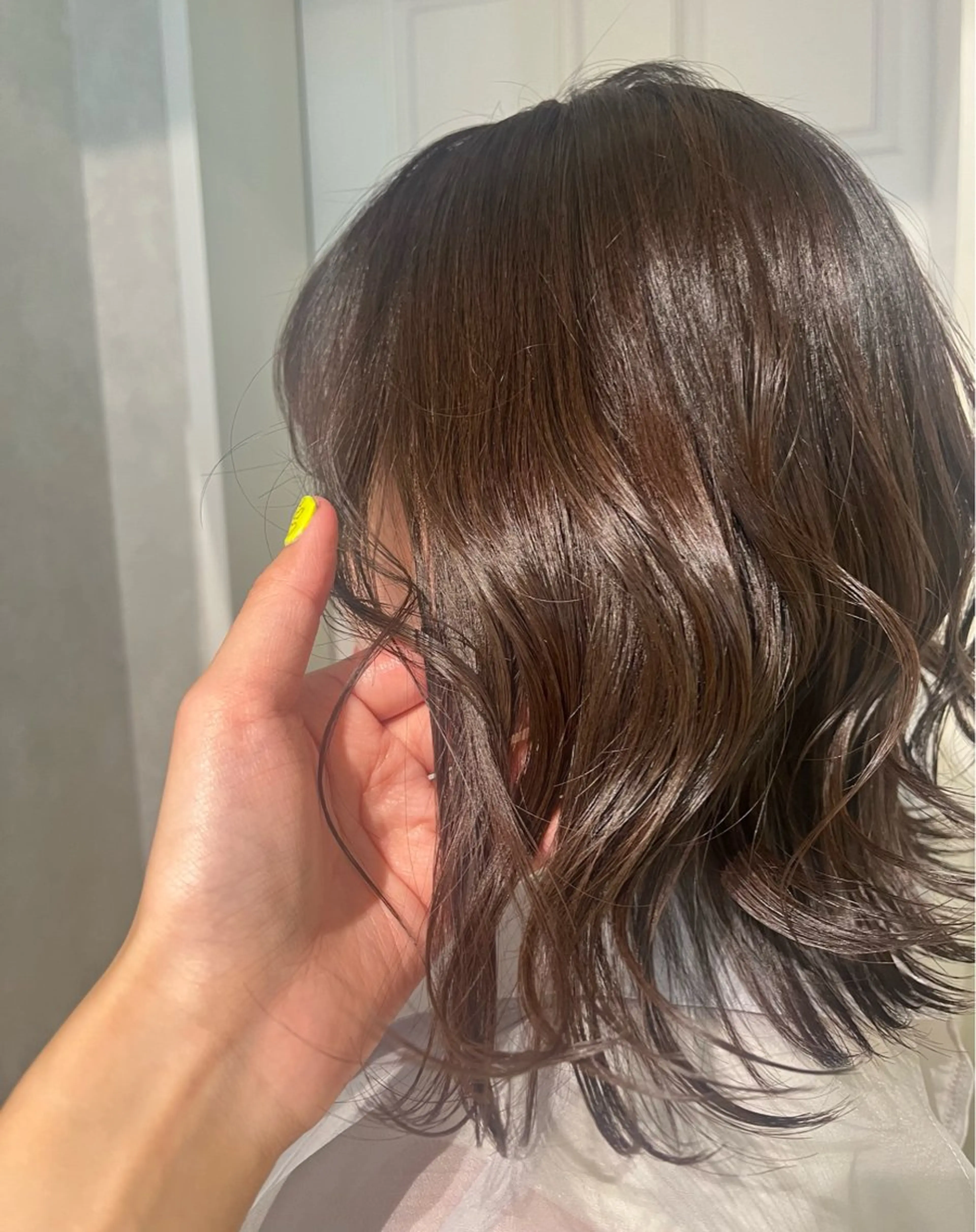 ミディアム カラー ヘアアレンジ ブラウンカラー チョコレートブラウン ヘアカラー 艶ハイトーン/ 輝保🤍✨のヘアスタイル