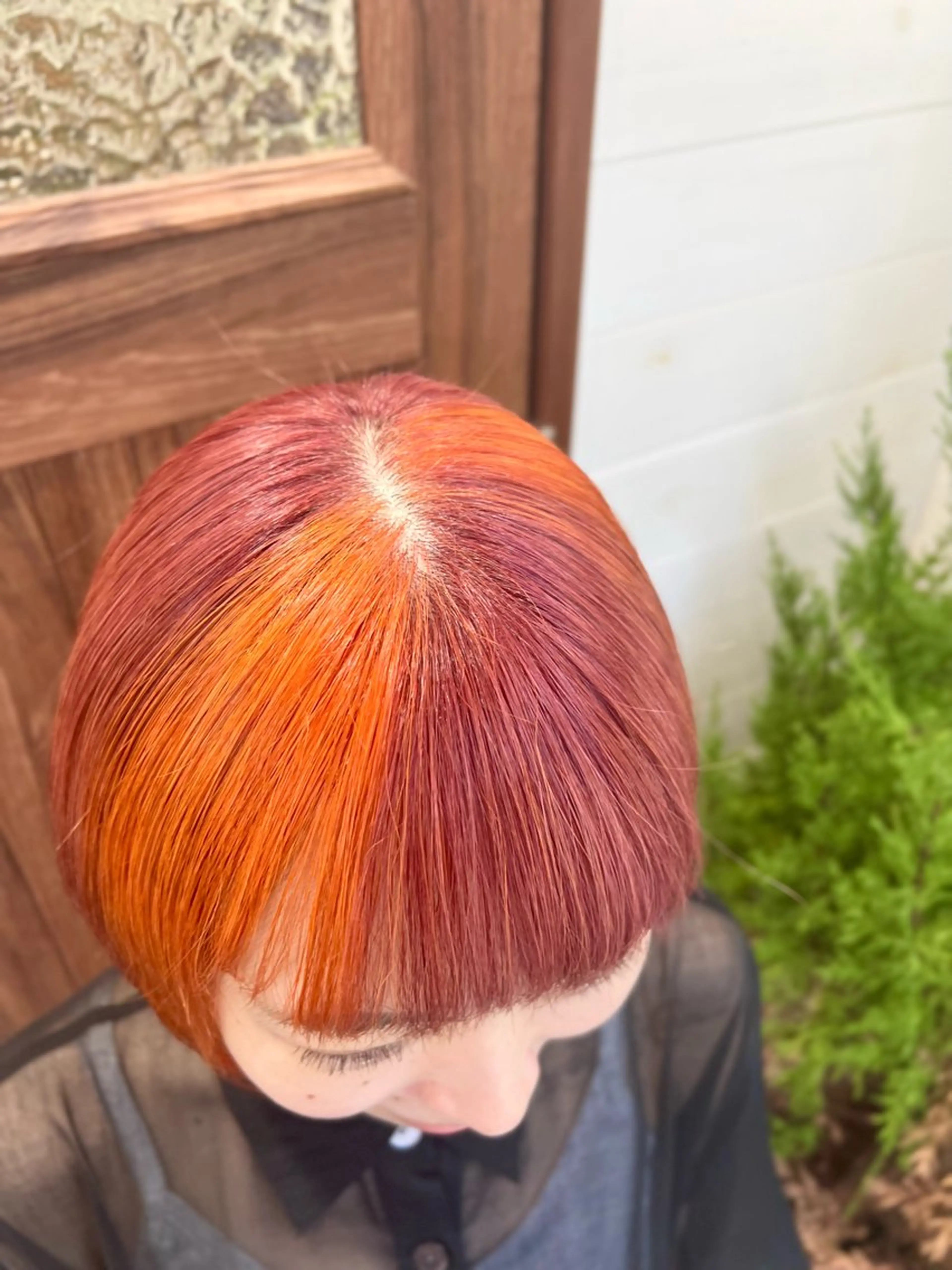 ショート カラー デザインカラー オレンジ ピンクカラー 🍇おぐら めぐみ🍇のヘアスタイル