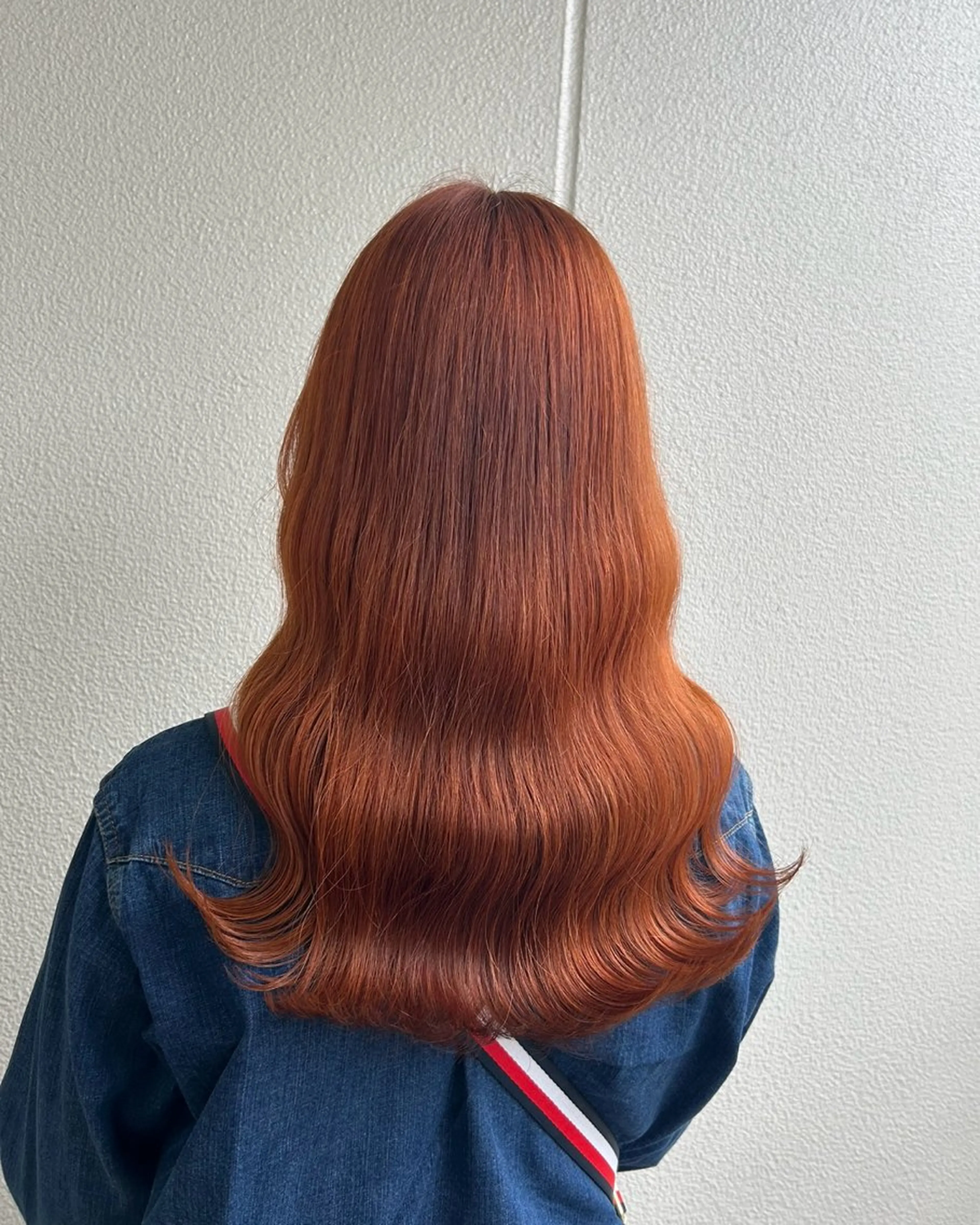 セミロング カラー ブラウンカラー オレンジ オレンジブラウン 《暖色/韓国hair 》🇰🇷桑原ユキネのヘアスタイル