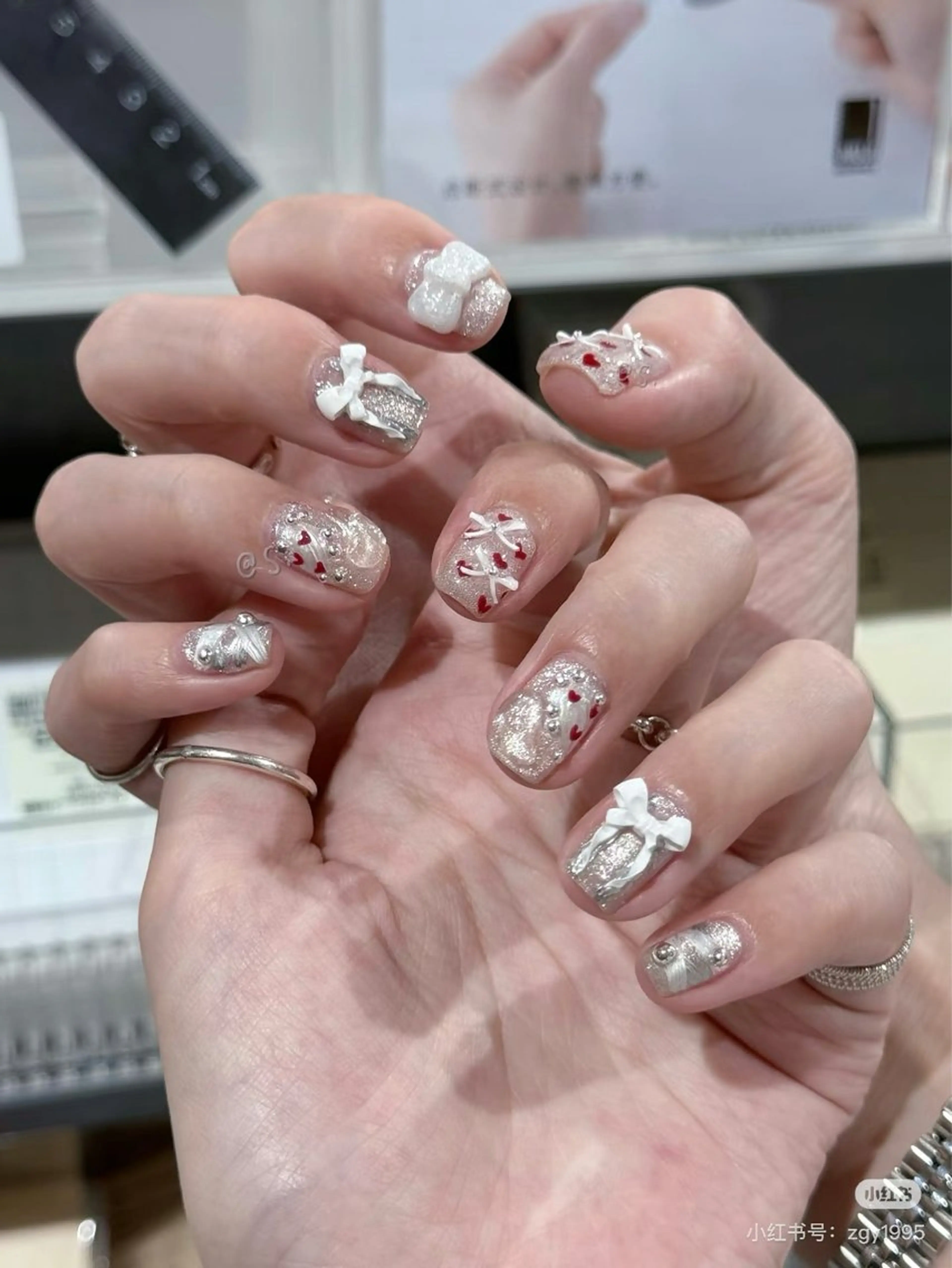 ネイル アートネイル フットネイル ジェルネイル ハート マグネットネイル Babarla　Nail　Salon所属・babarla Nailのネイルデザイン