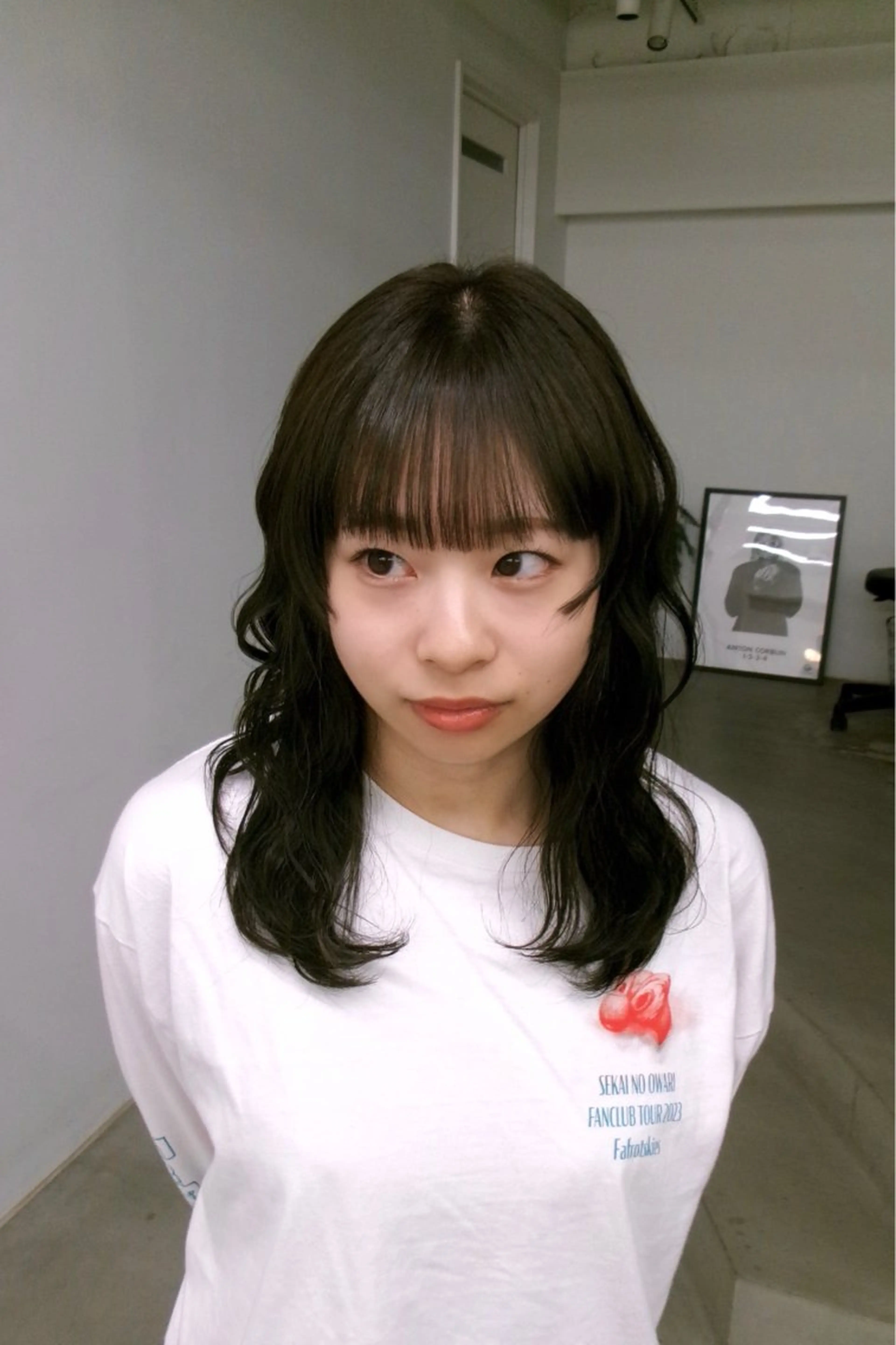 セミロング カラー 顔周りカット ヘアカラー 【sica】 チナのヘアスタイル