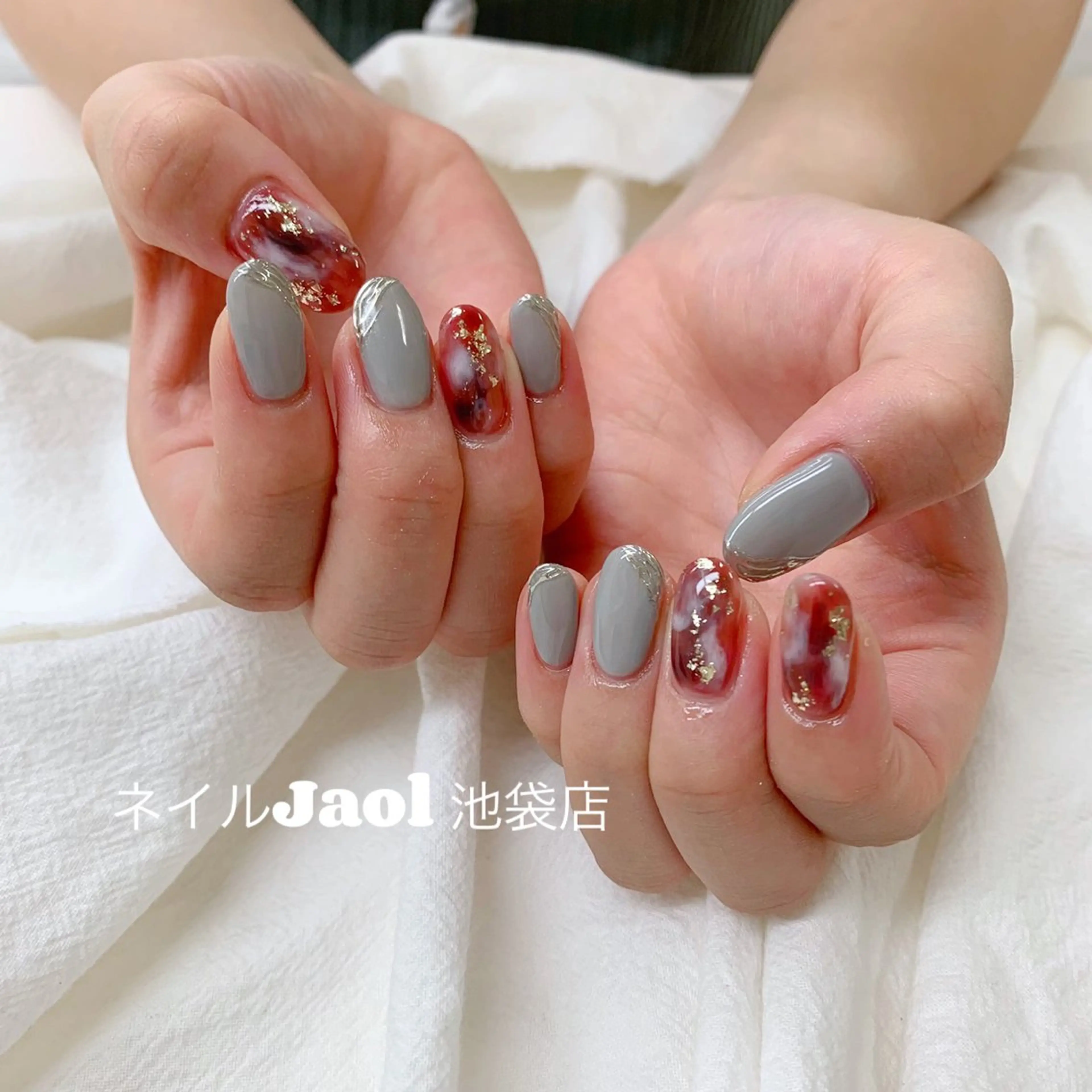 ミディアム ハンドネイル ハンドケア nail jaol池袋店所属・ネイルJaol 池袋のネイルデザイン