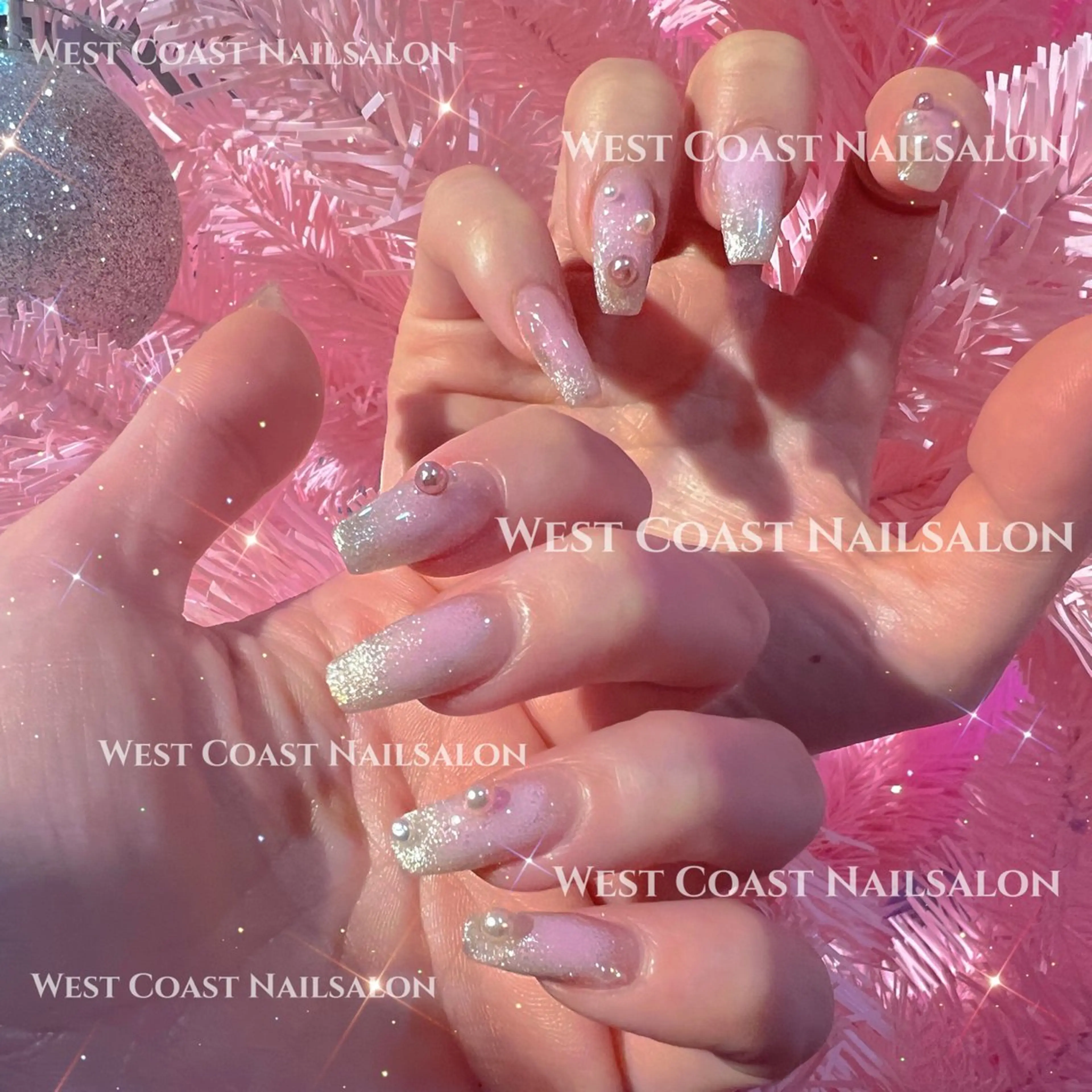 ネイル グラデーション 韓国ネイル マグネットネイル 持ち込み ニュアンスネイル ハンドネイル west coast スカルプ専門店のネイルデザイン