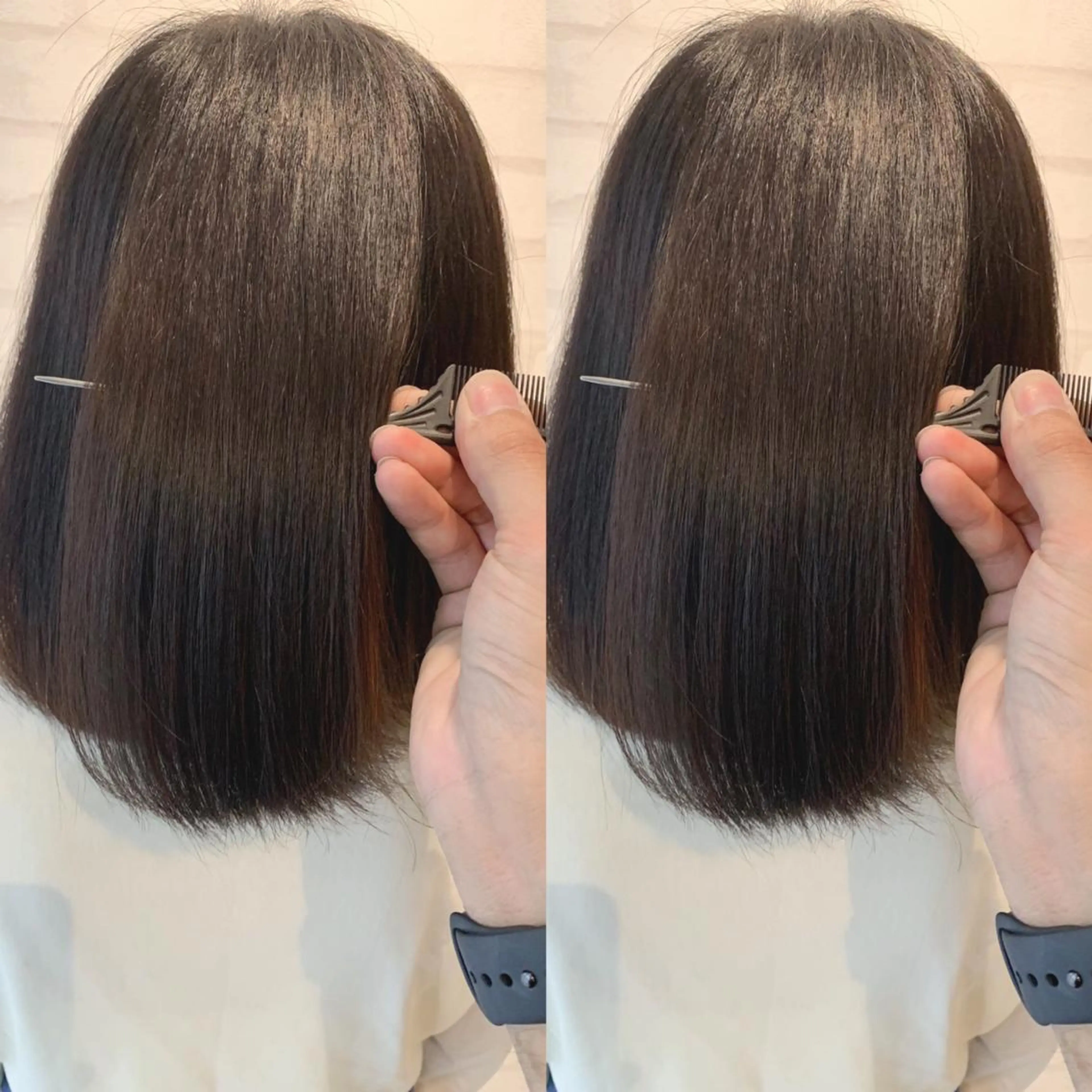 ミディアム 髪質改善 貸切サロンのヘアスタイル