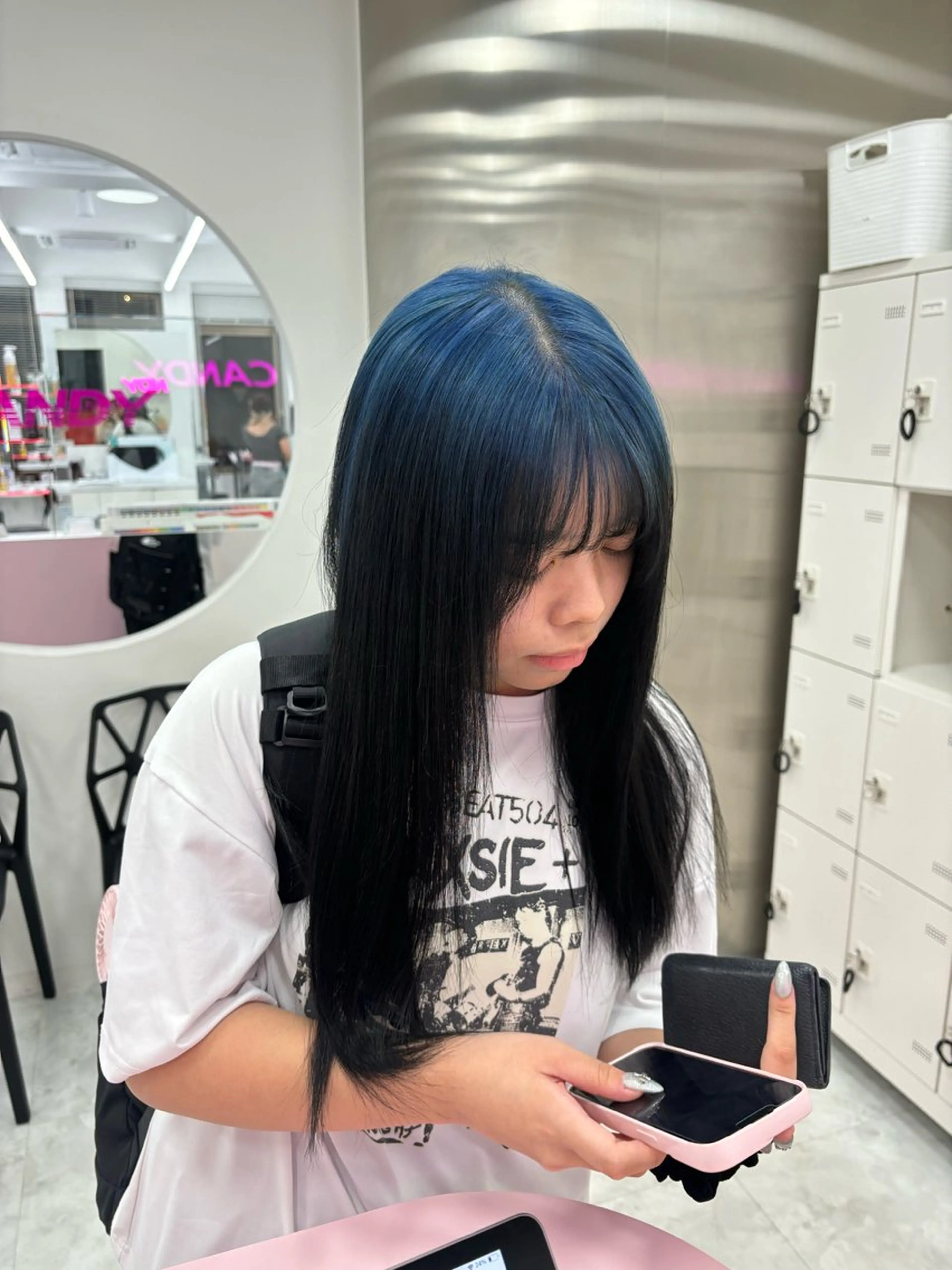 セミロング カラー カット ヘアカラー トリートメント ヘッドスパ ヘアセット 韓国レイヤー ハッシュカットのヘアスタイル