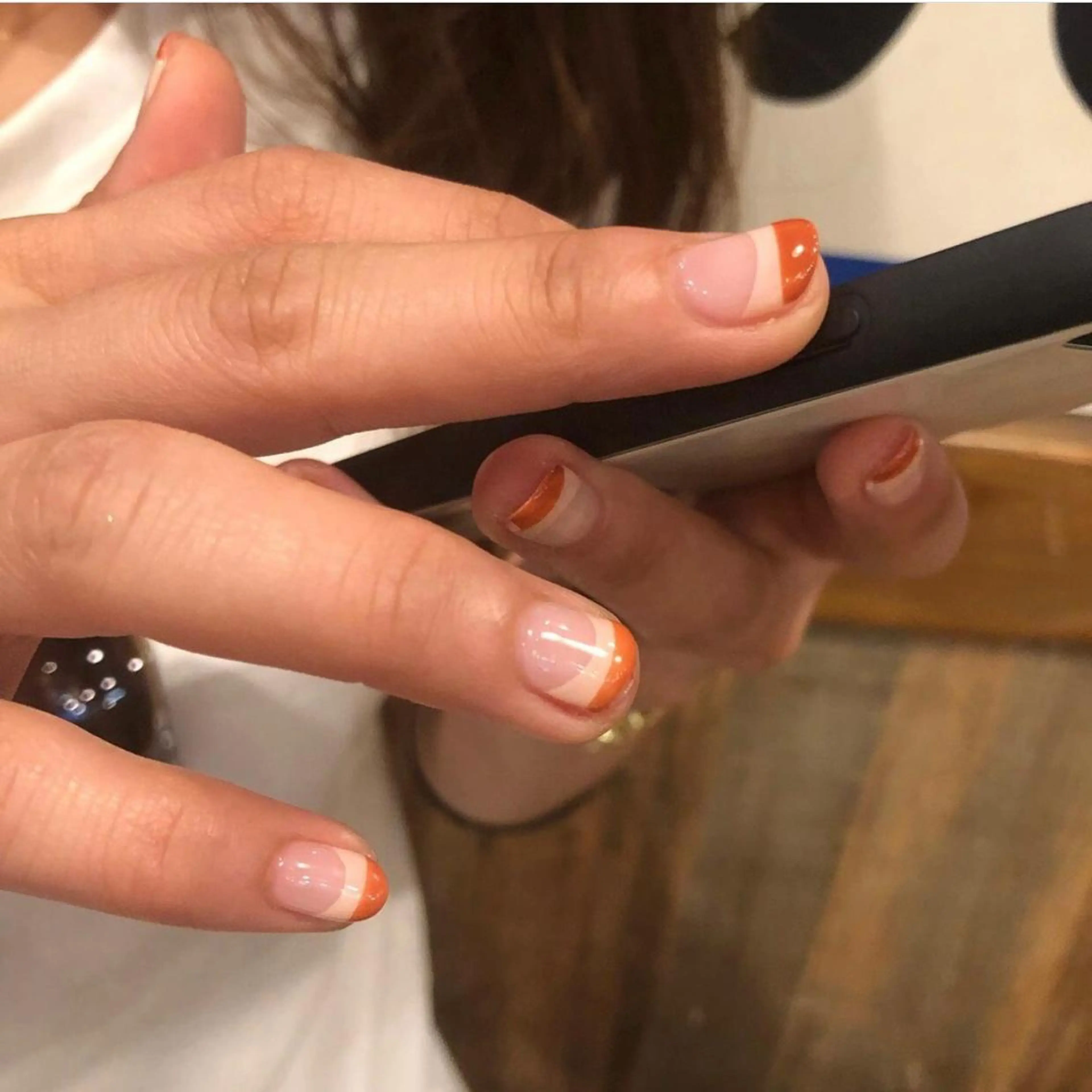 ネイル ダブルフレンチ フレンチネイル ハンドネイル フットネイル ハンドケア Nes.Nail所属・Miyagi Asamiのネイルデザイン