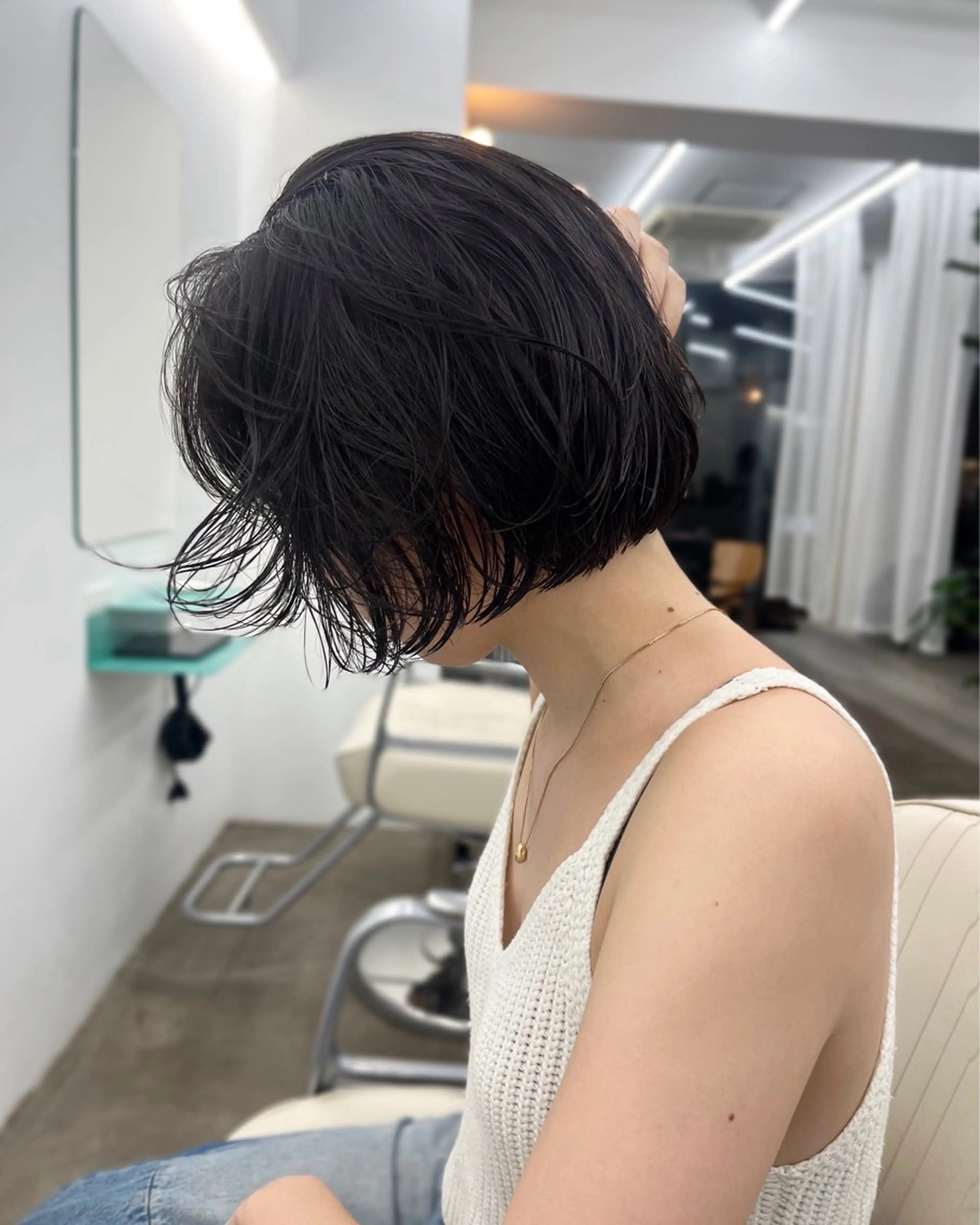 ショート カット レイヤー/ケアパーマ /ニュアンス/モードのヘアスタイル