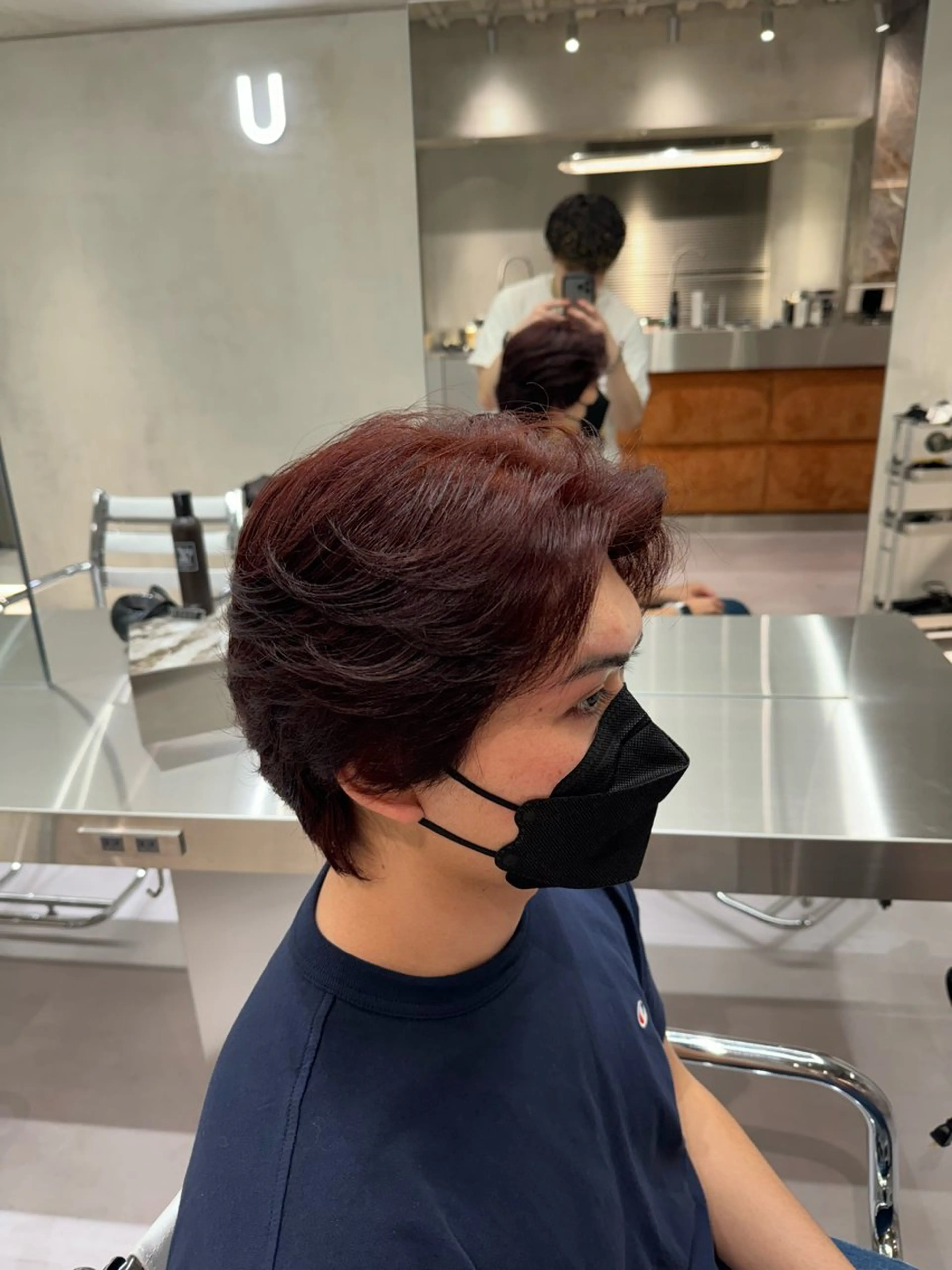 カラー パーマ メンズ 透明感カラー レッドカラー ブリーチ/パーマ特化 片平和寿のヘアスタイル