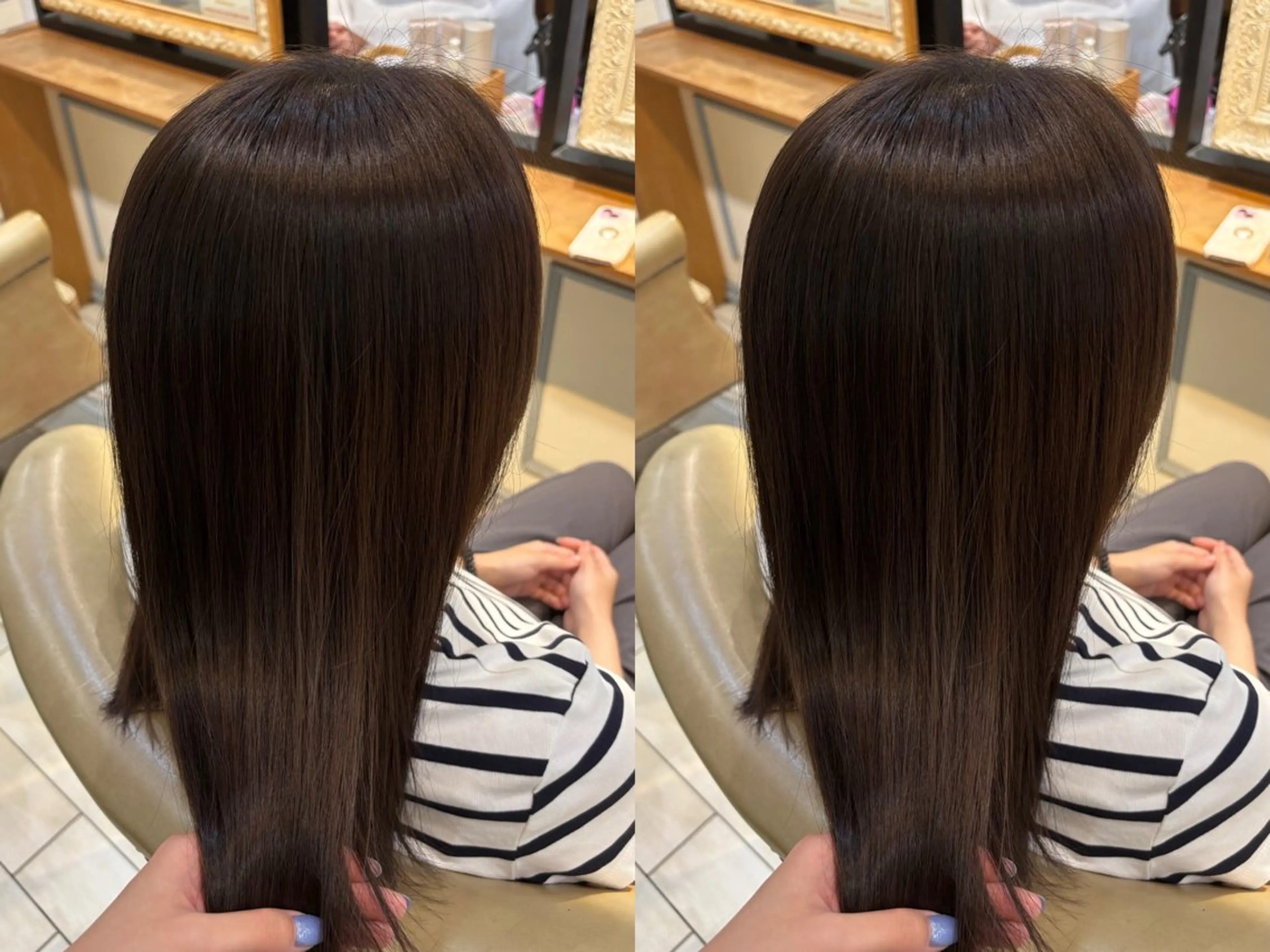 セミロング カラー ブラウンカラー ピンクカラー ピンクブラウン ヘアカラー トリートメント 古屋 澪　艶髪カラー✨のヘアスタイル