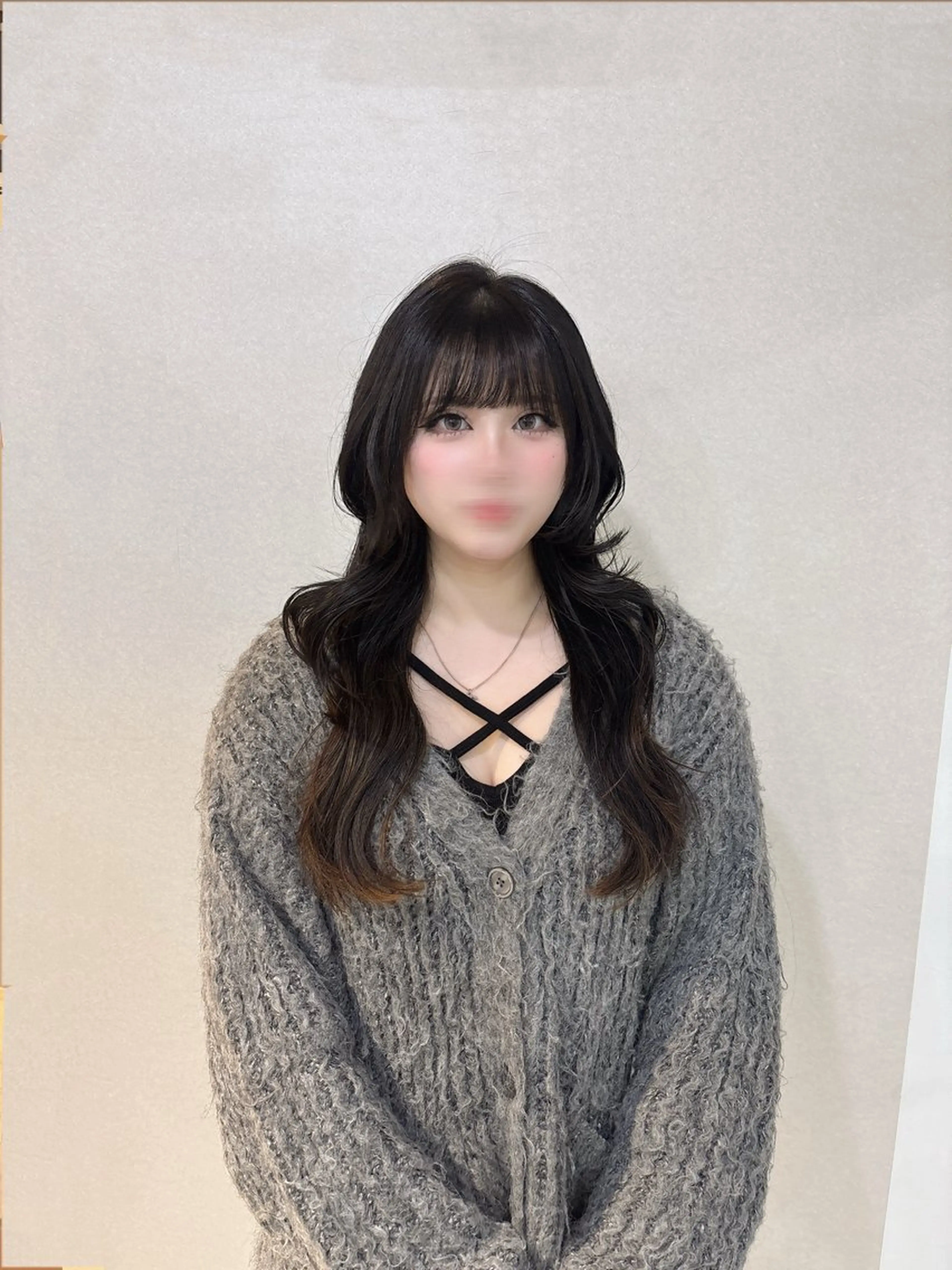 ロング 顔周りカット レイヤーカット ブリーチモデル募集中 星川まお𝜗𝜚のヘアスタイル