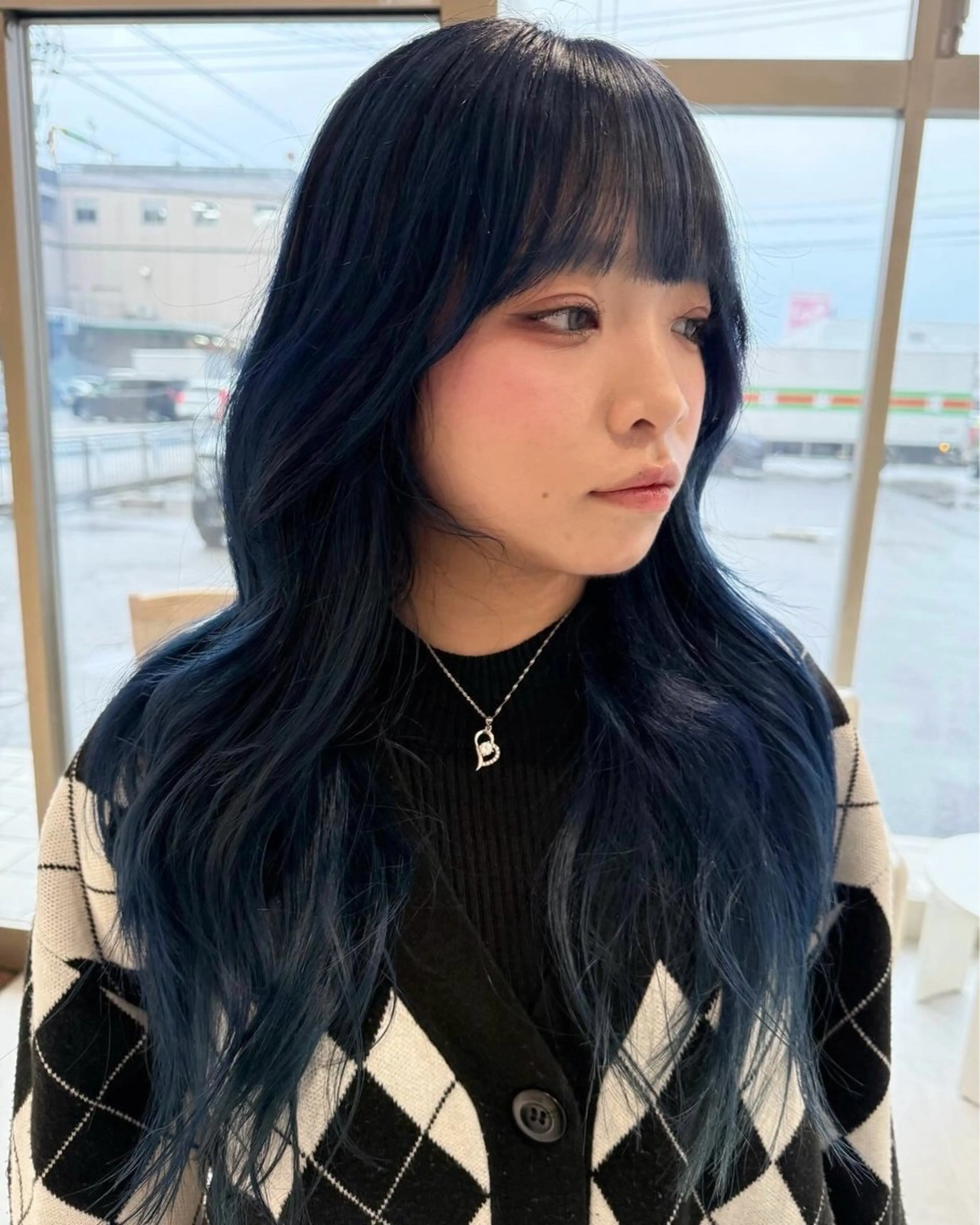 ロング レイヤーカット ウルフカット 原 優季のヘアスタイル