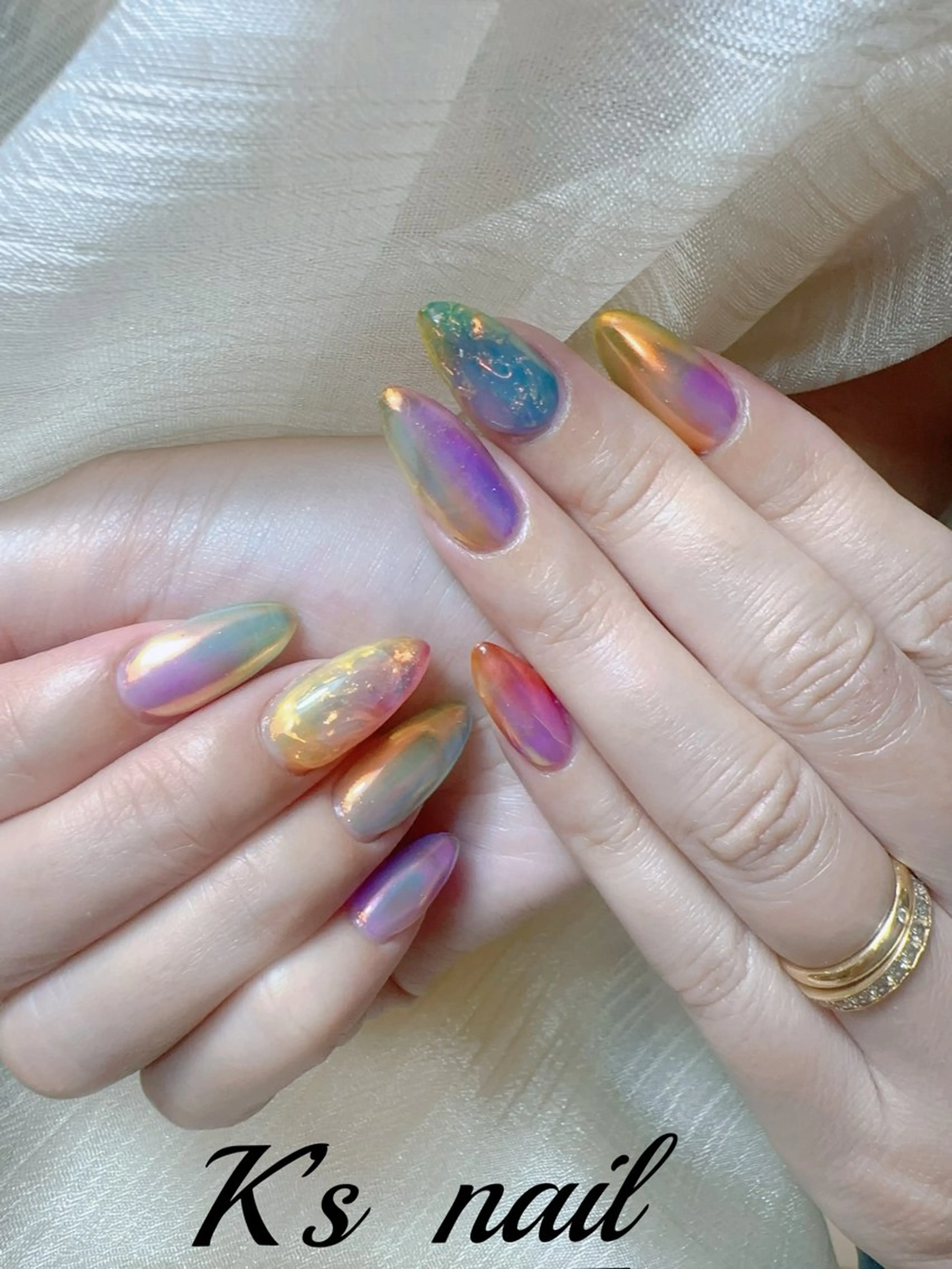 ネイル ミラーネイル 持ち込み ハンドネイル K‘s nail salonのネイルデザイン