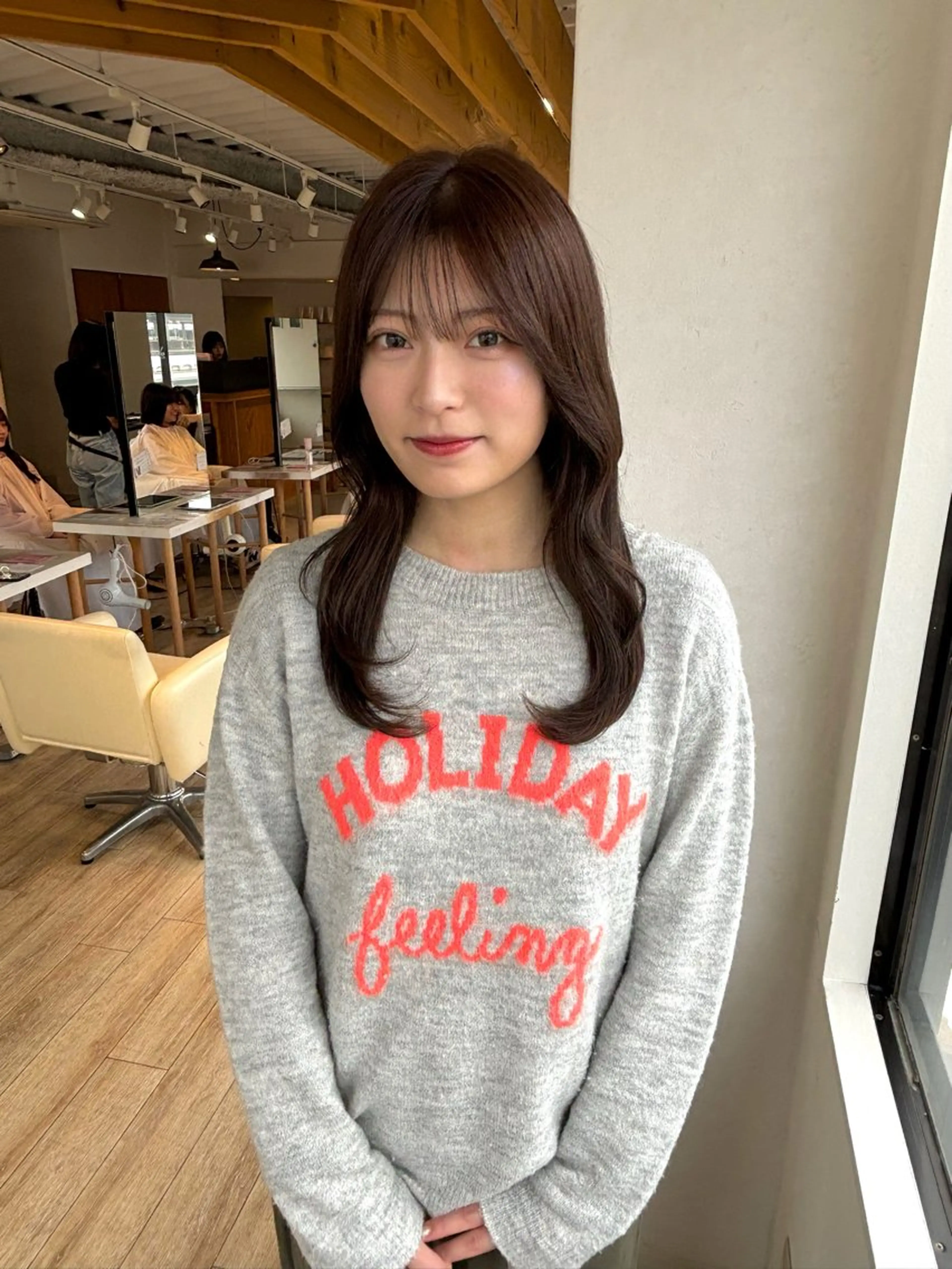 ロング カラー ヘアアレンジ ブラウンカラー 透明感カラー ヘアカラー 女性専用サロンiiro【イロ】所属・【韓国ヘア/透明感 カラー】makotoのヘアスタイル