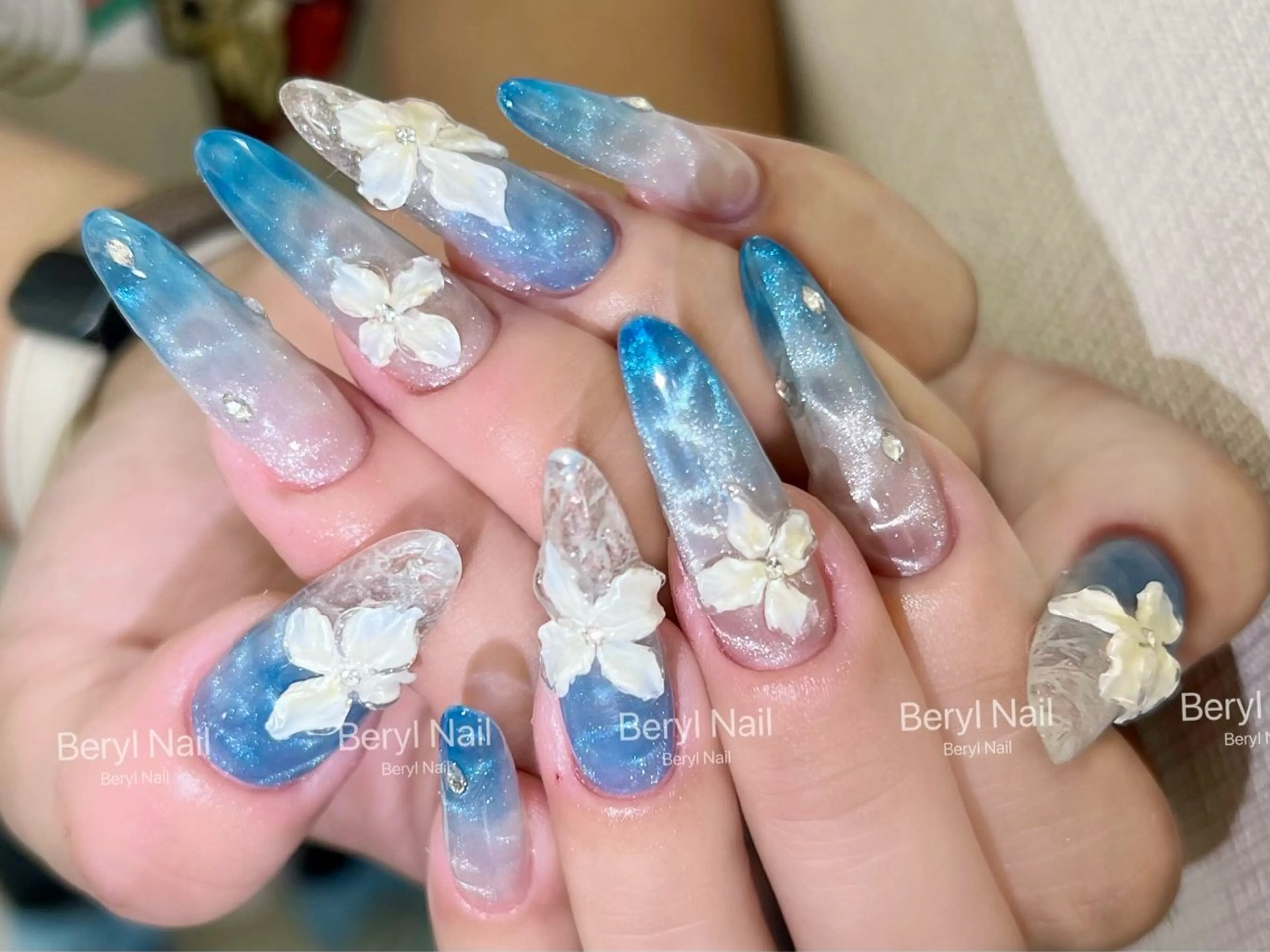 ロング ハンドネイル Beryl Nail所属・Beryl Nail 新大久保のネイルデザイン