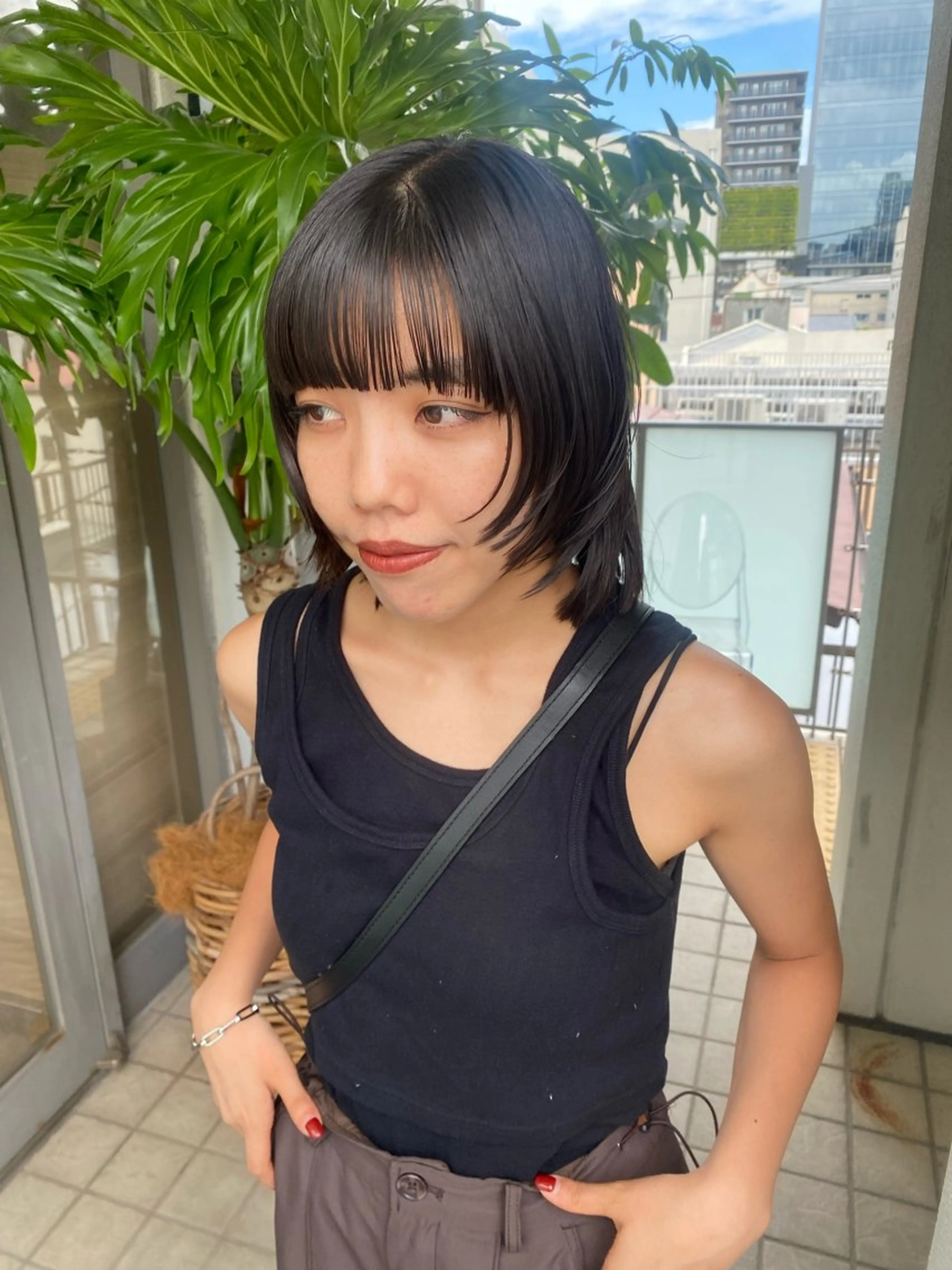 ミディアム カラー ボブ 🍈yurina パーマ🍈のヘアスタイル