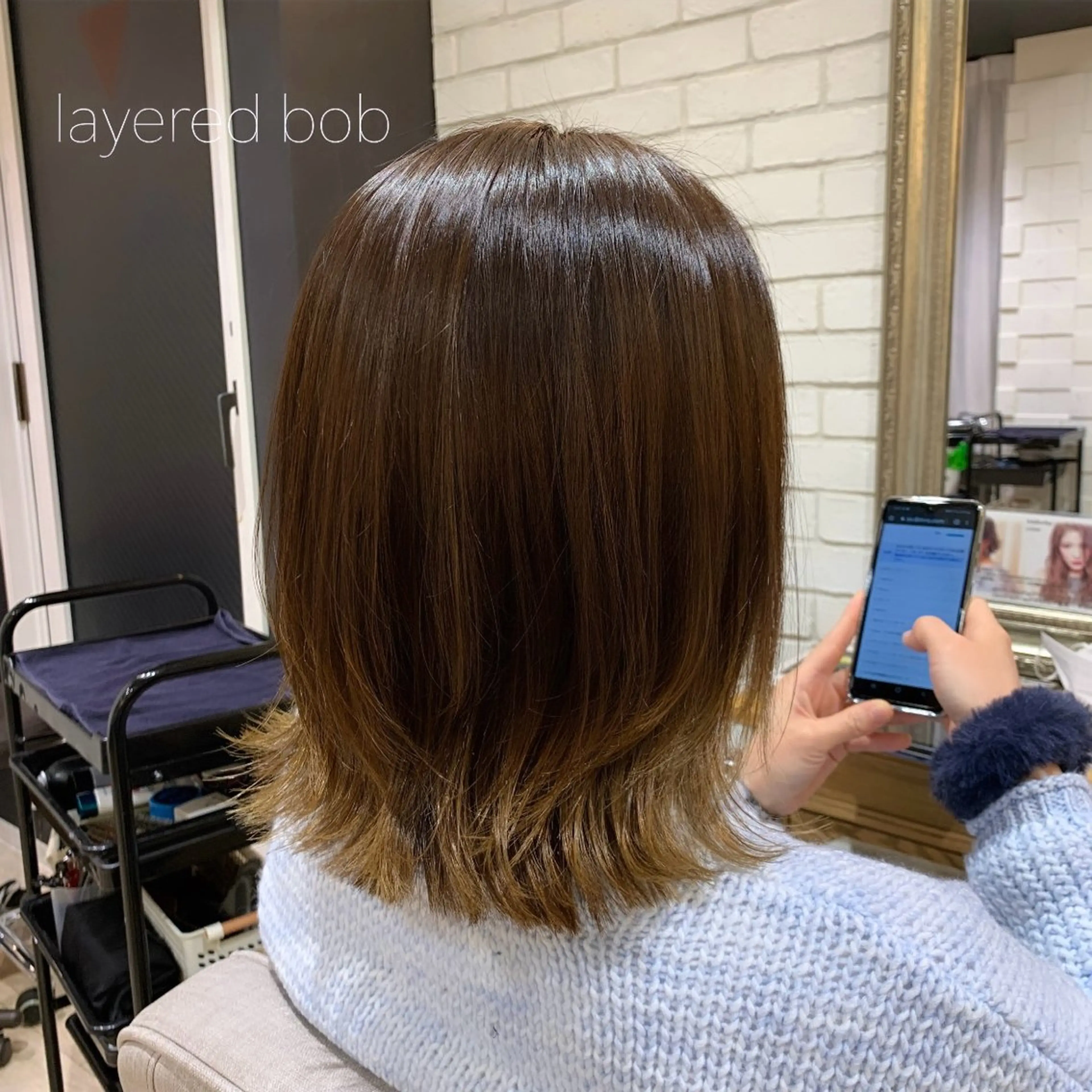 ミディアム カラー ボブレイヤー アッシュ アッシュブラウン ブラウンカラー グラデーションカラー GO TODAY 原宿本店所属・似合わせカット得意 💛RENA💛のヘアスタイル