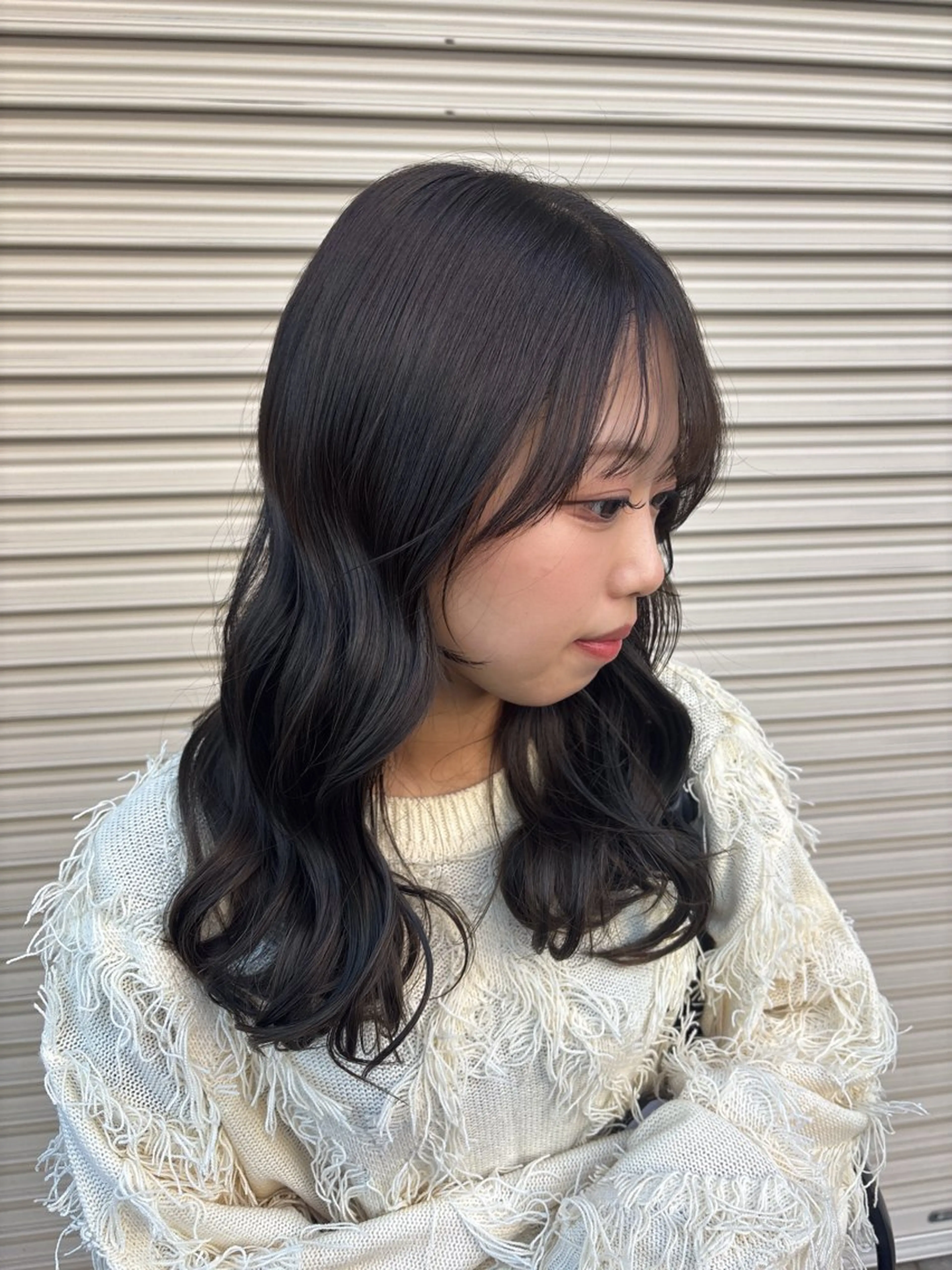 セミロング カラー ブラウンカラー 透明感カラー オリーブブラウン ヘアカラー トリートメント Fukuma Karinのヘアスタイル