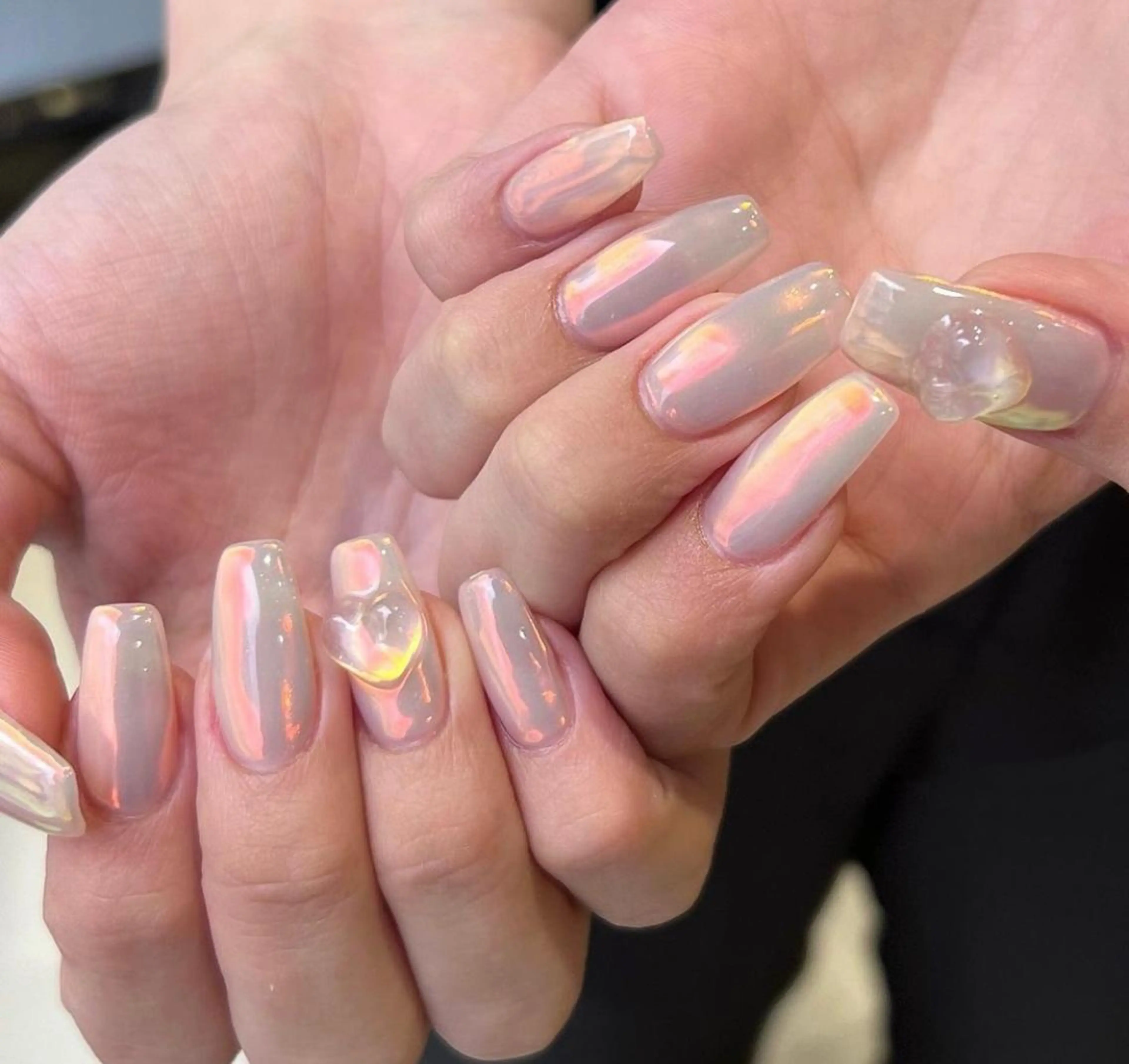 ネイル アイブロウ 眉カラー 眉毛ワックス脱毛 オーロラネイル クリアネイル 長さ出し ハンドネイル Moana Nail 長さだし専門店のネイルデザイン