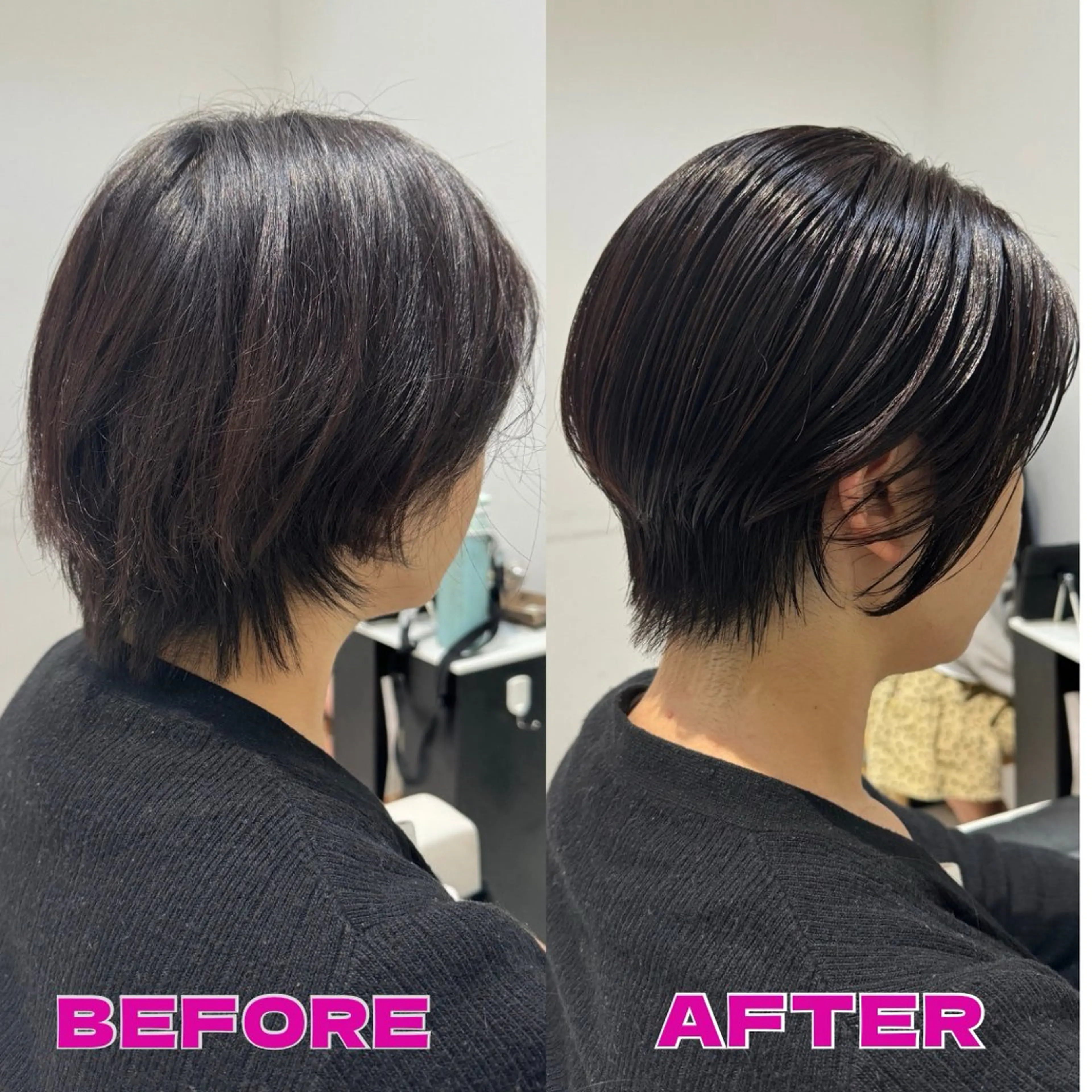 ショート カット ヘアカラー トリートメント YASU🍎ボブ/ 赤系カラー/髪質改善のヘアスタイル