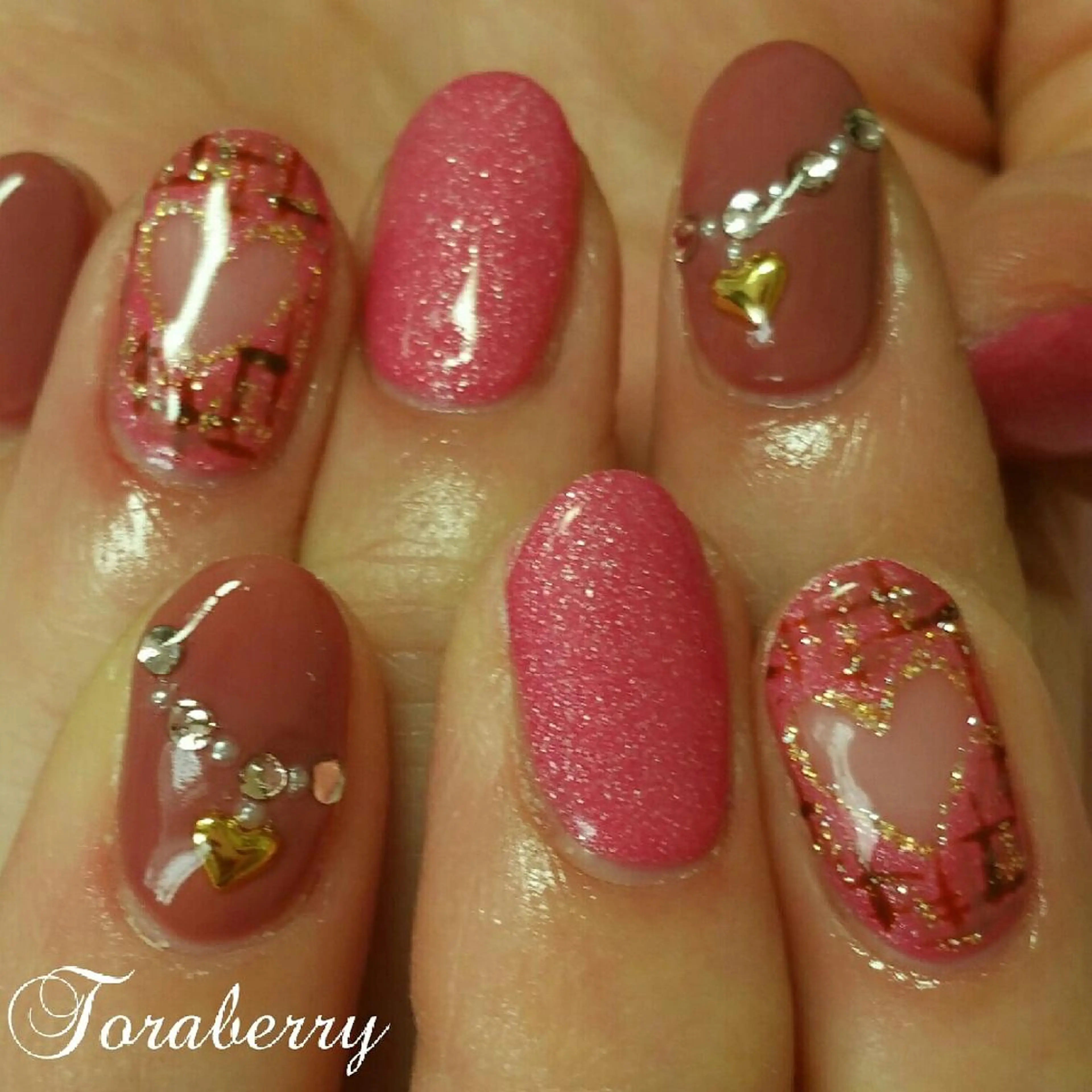 ネイル バレンタイン ハンドネイル ネイリスト なつみのネイルデザイン