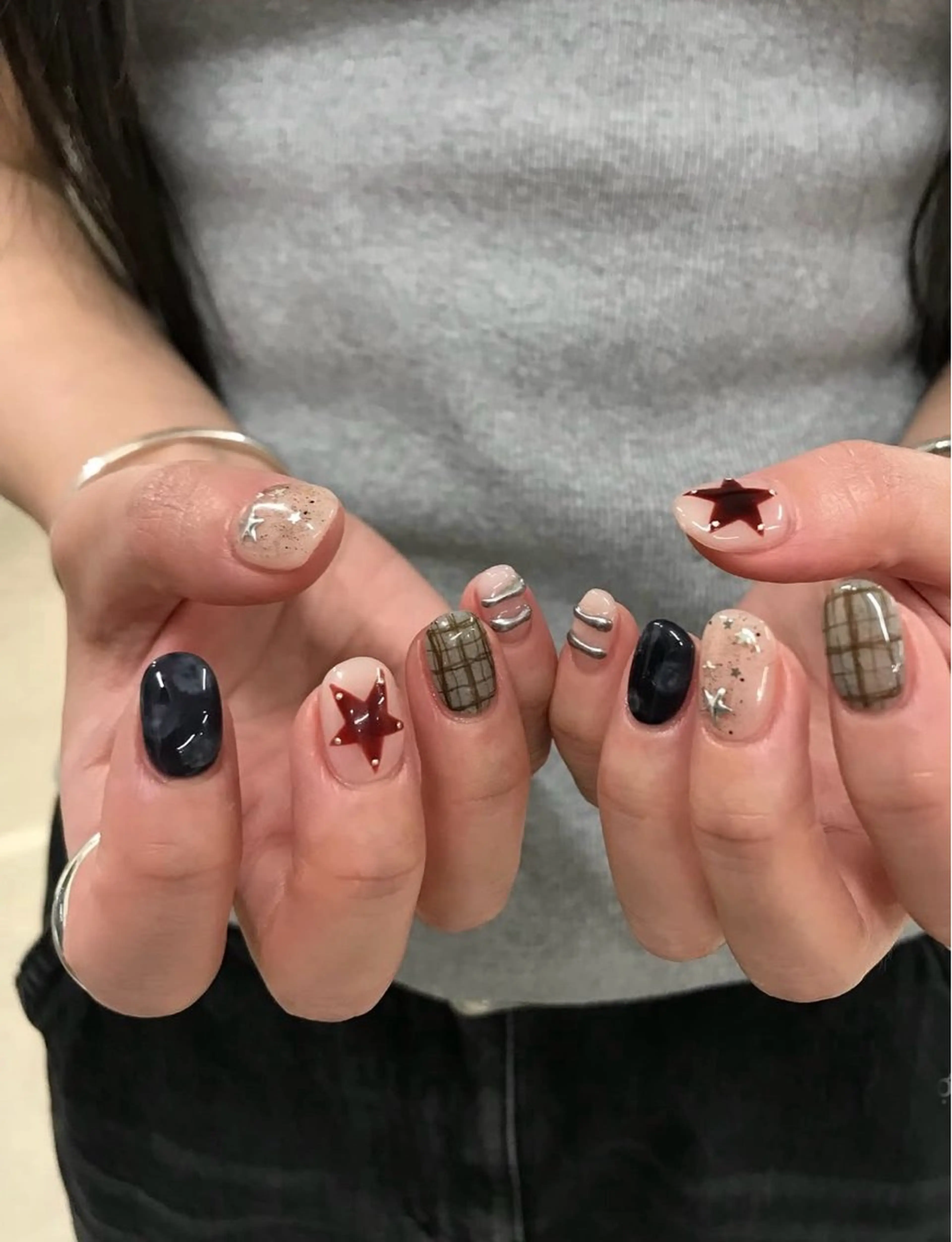 ネイル 韓国ネイル 持ち込み ニュアンスネイル ネイルチップ ハンドネイル JENNY ANA.CHUOのネイルデザイン