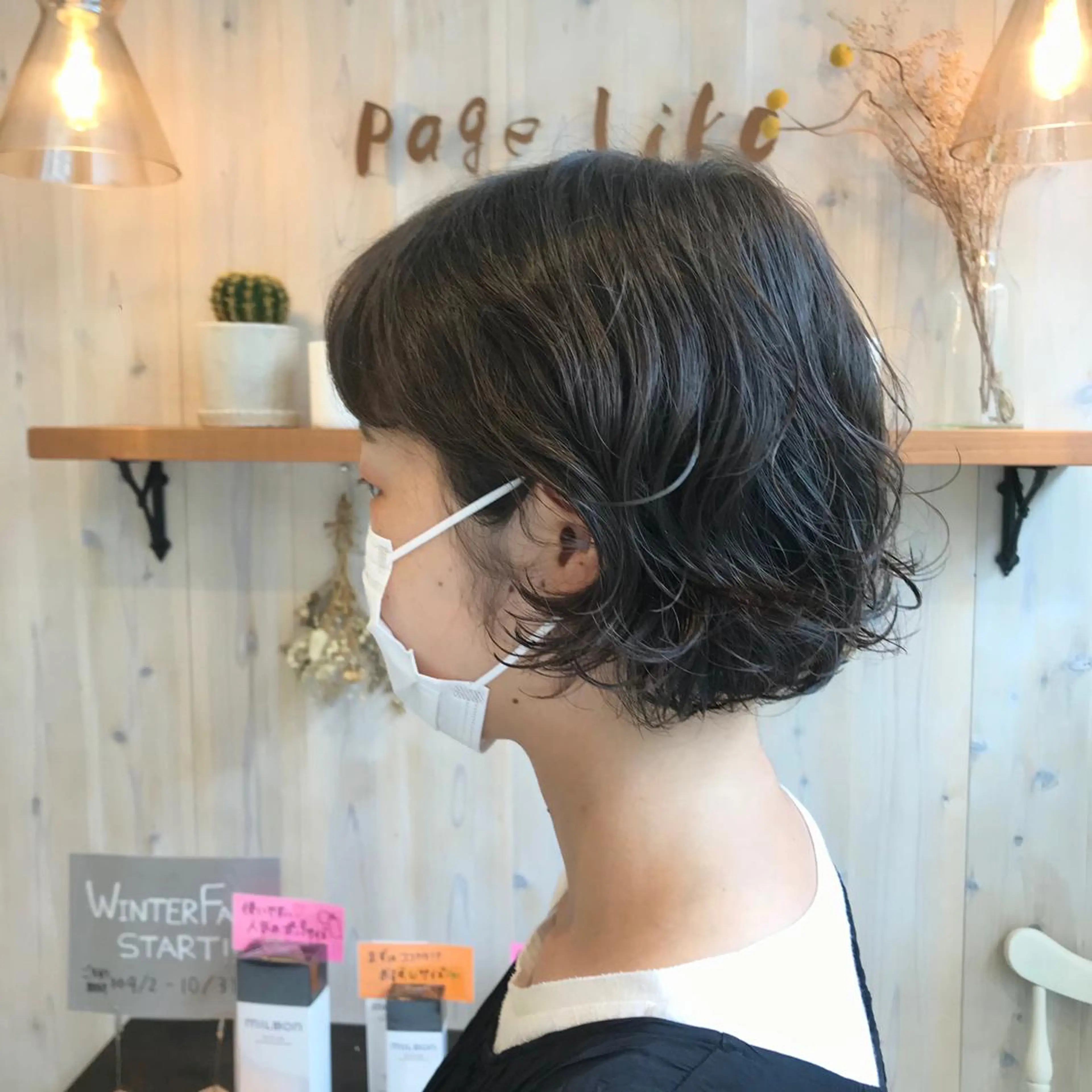 ショート パーマ ニュアンスパーマ 透明感カラー/ 寺田千雅子のヘアスタイル