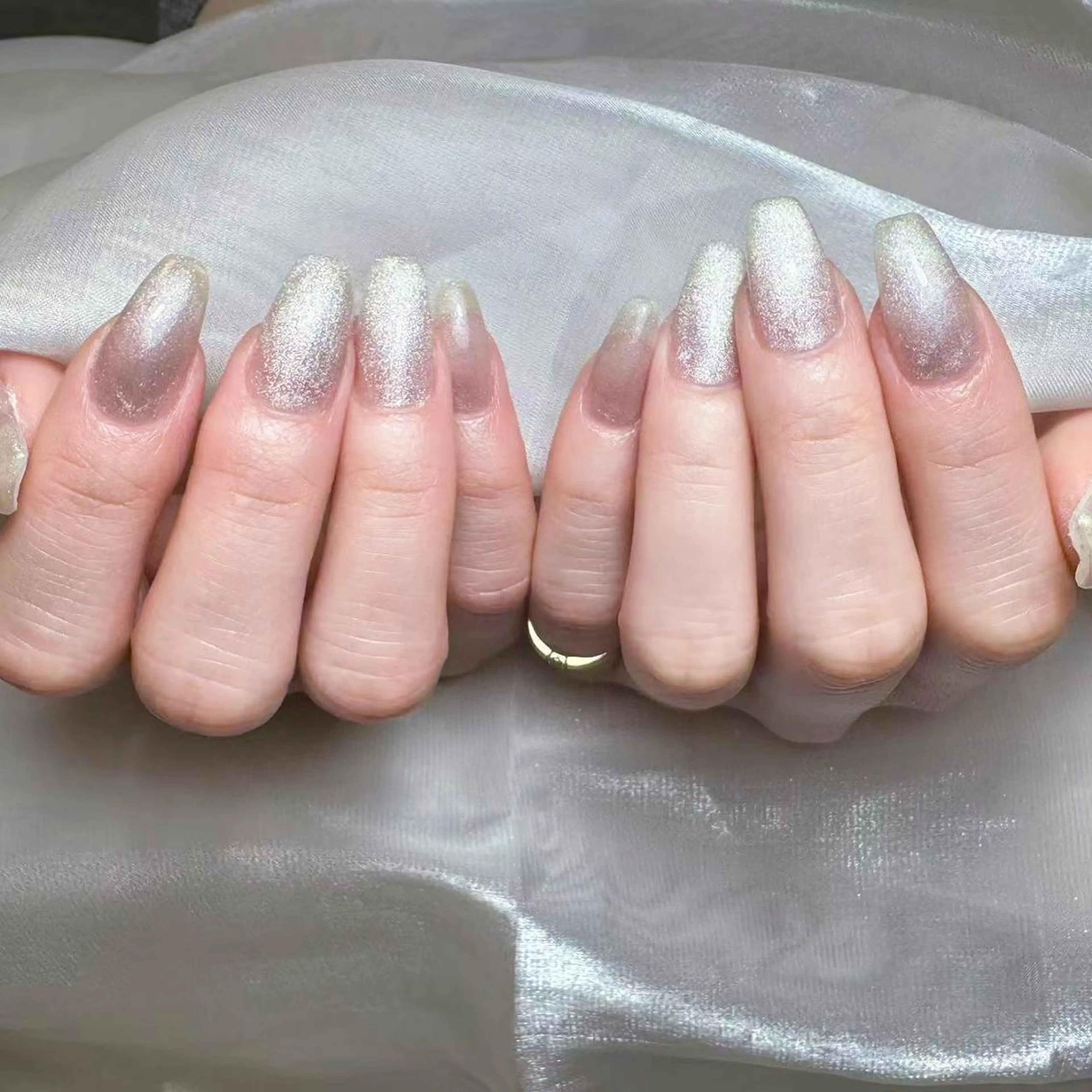 ネイル アートネイル オーロラネイル ガーリー キラキラネイル 韓国ネイル ハンドネイル DIAMOND 💅のネイルデザイン