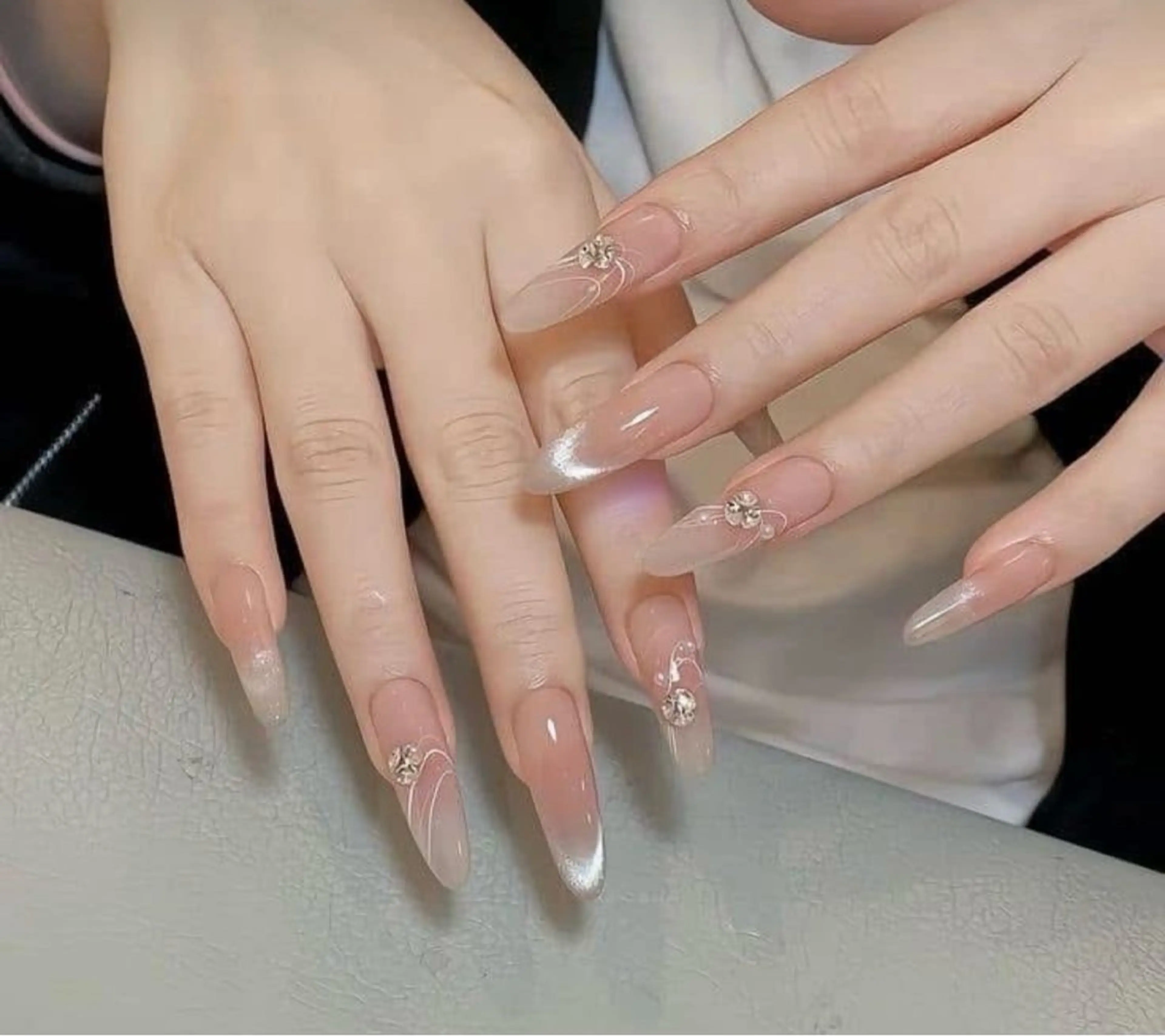 ネイル 韓国ネイル 持ち込み ニュアンスネイル ネイルチップ ハンドネイル TABI ANA.CHUOのネイルデザイン