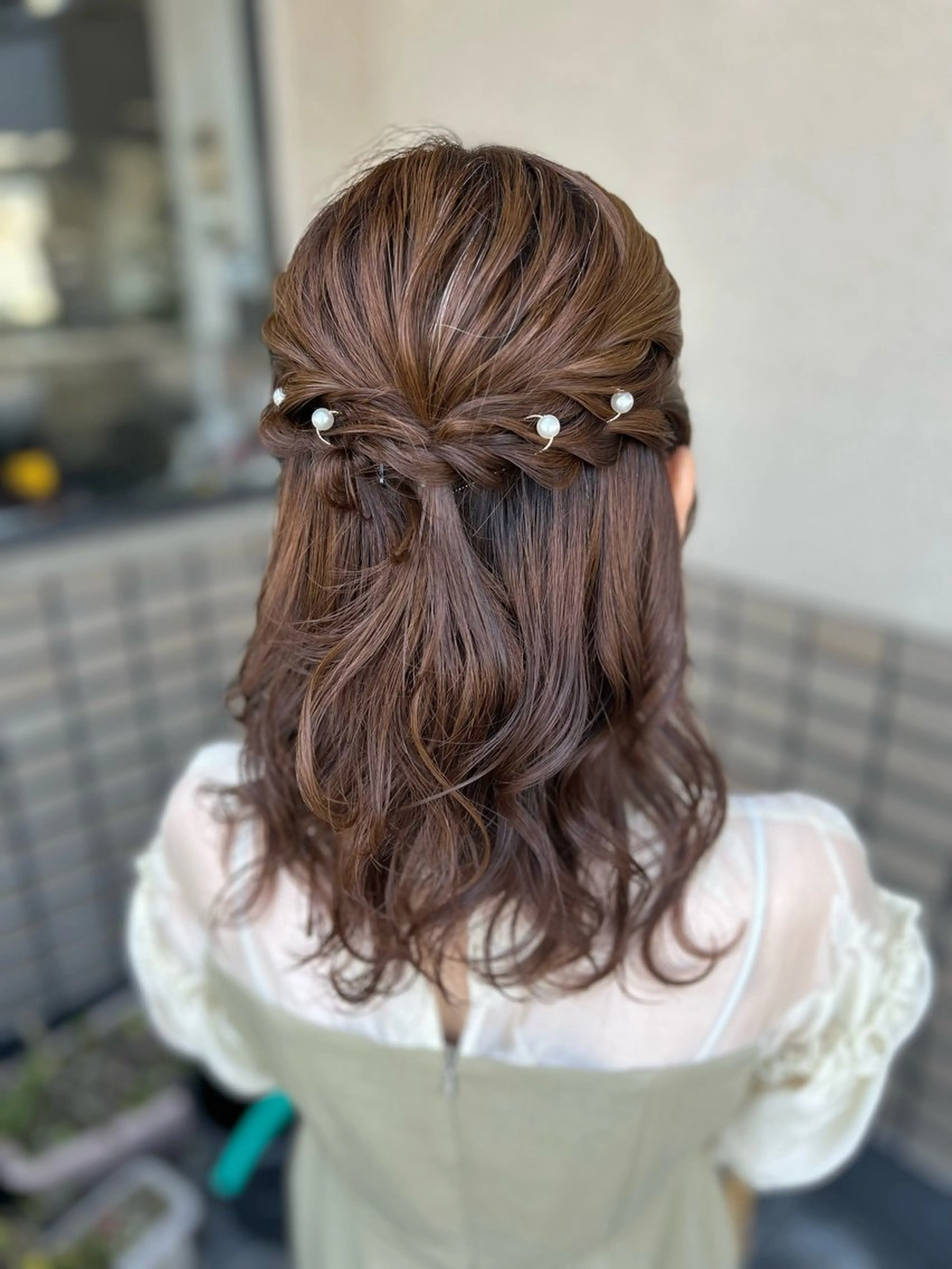 セミロング ヘアアレンジ 結婚式・ブライダル ヘアセット 沢田 瞳のヘアスタイル