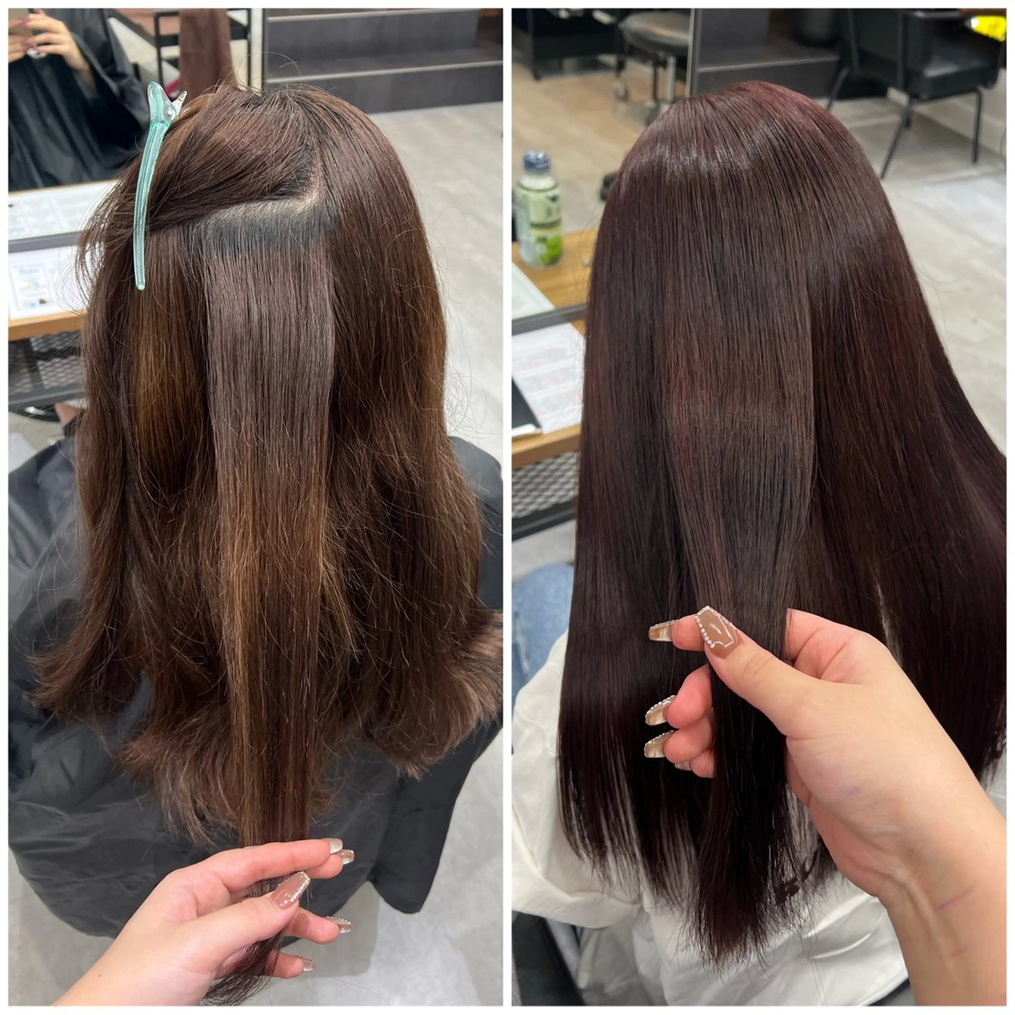 ロング カラー 黒髪 ブルーカラー ブルーブラック ブラウンカラー 透明感カラー カットモデル募集 八王子/kyocoのヘアスタイル
