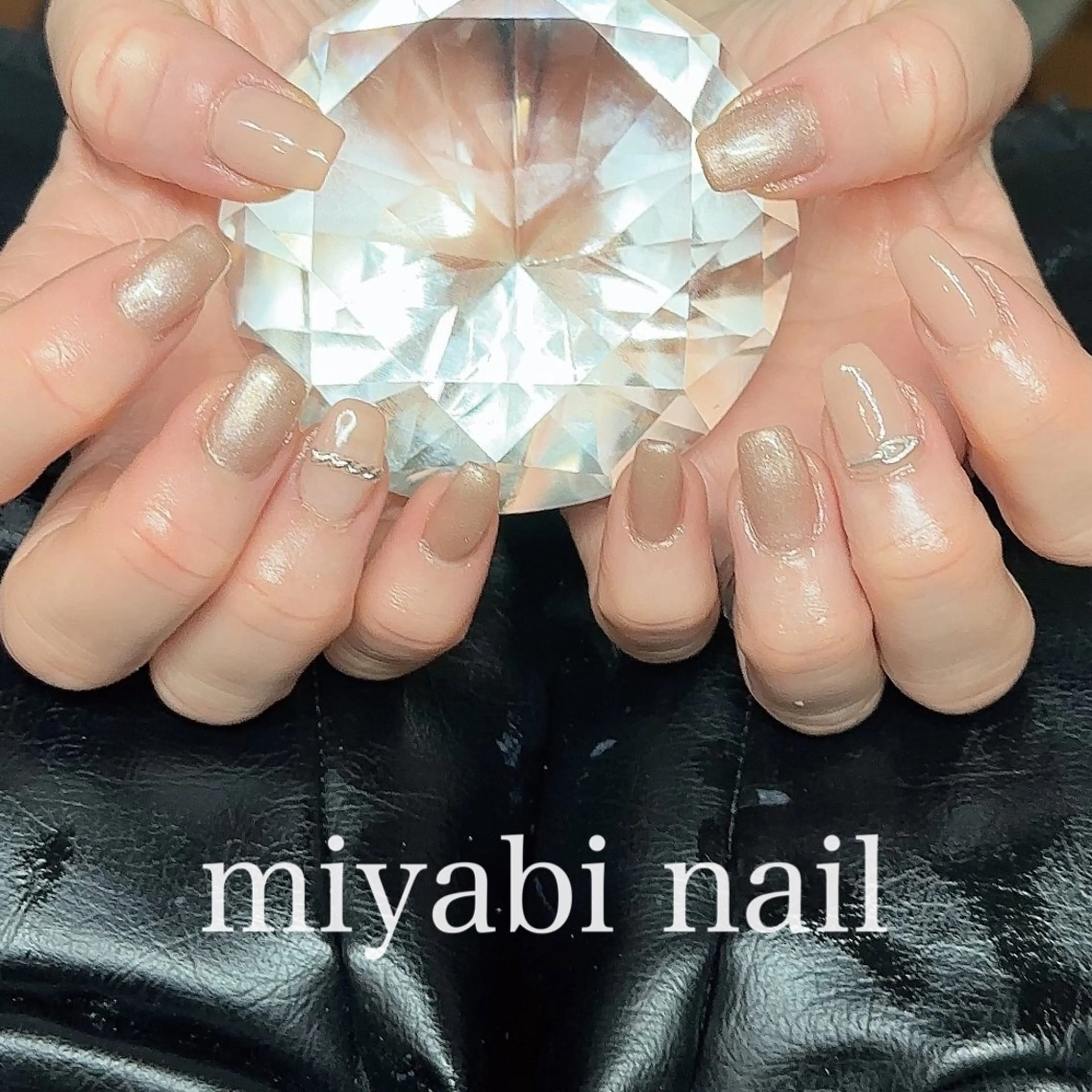 ネイル ジェルネイル 持ち込み オフィスネイル スクエアネイル 冬ネイル ハンドネイル miyabi nail 桂川駅近くのネイルデザイン