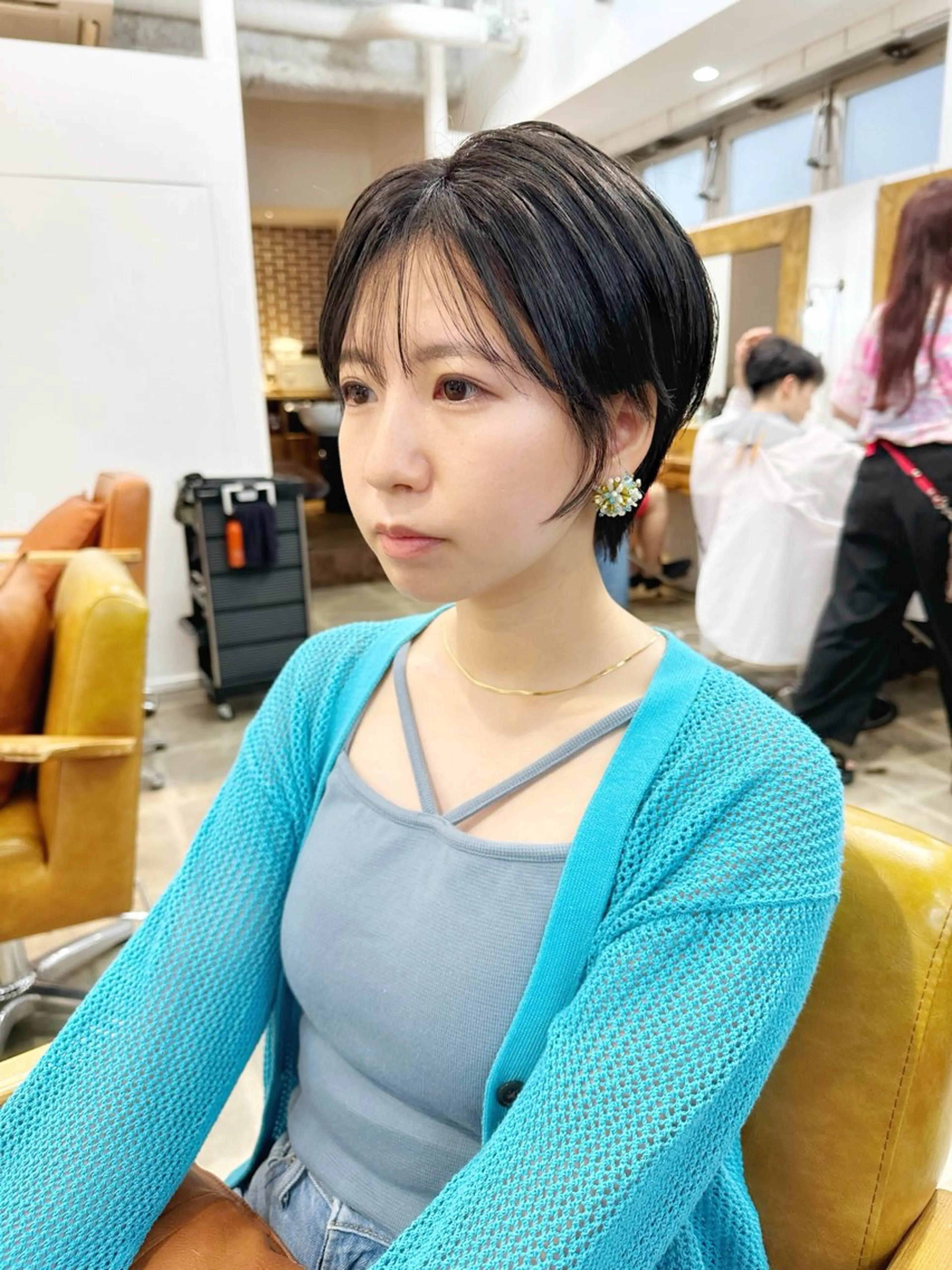 ショート カラー ショートボブ ハンサムショート ボブ くせ毛 ショートヘア カット ヘアカラー トリートメント newline銀座所属・銀座ショート/ 大人ショート/金子涼のヘアスタイル