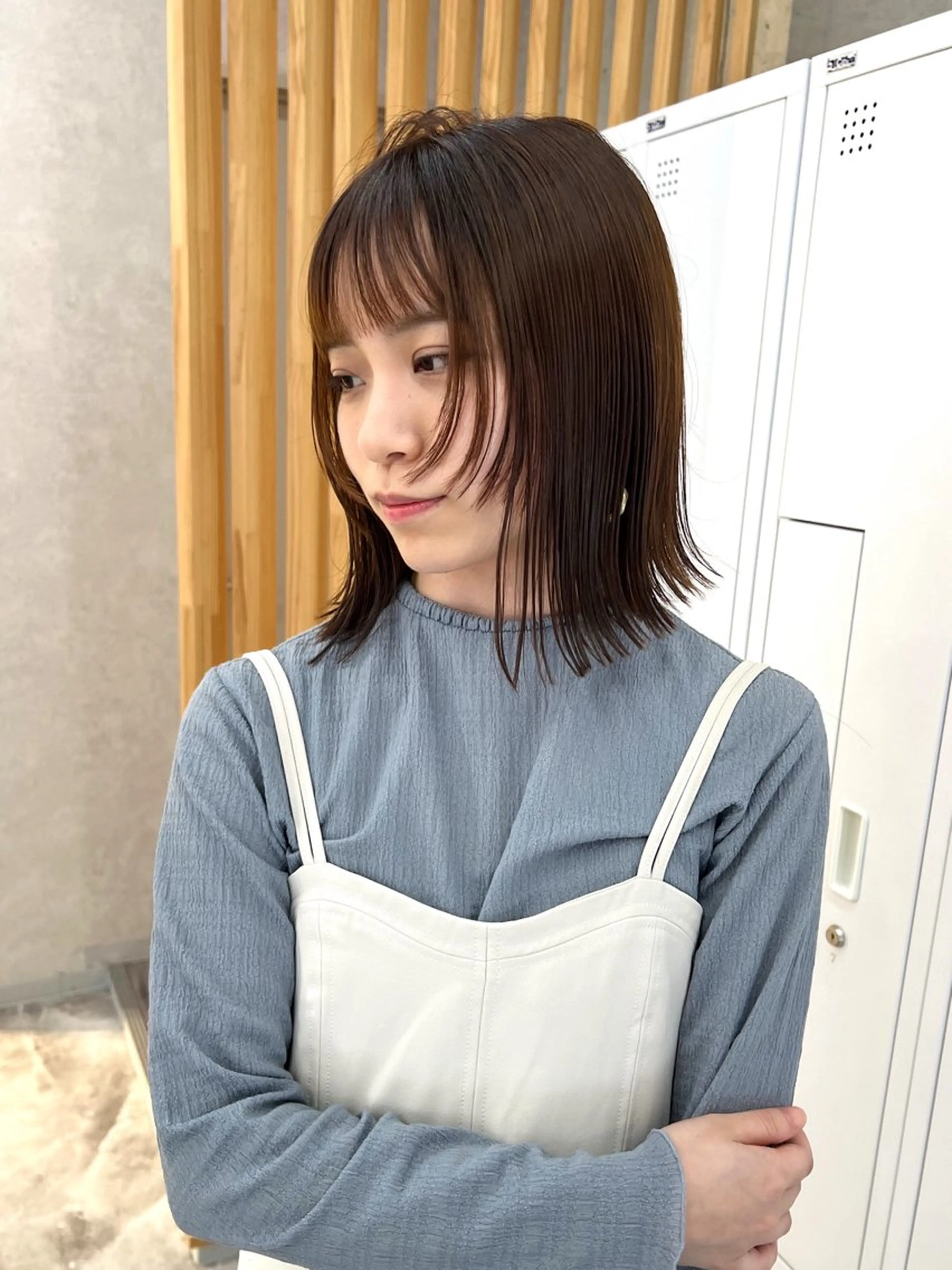 ミディアム カット ヘアカラー 🫧ふじたまゆ🫧 レイヤーカット✂︎のヘアスタイル