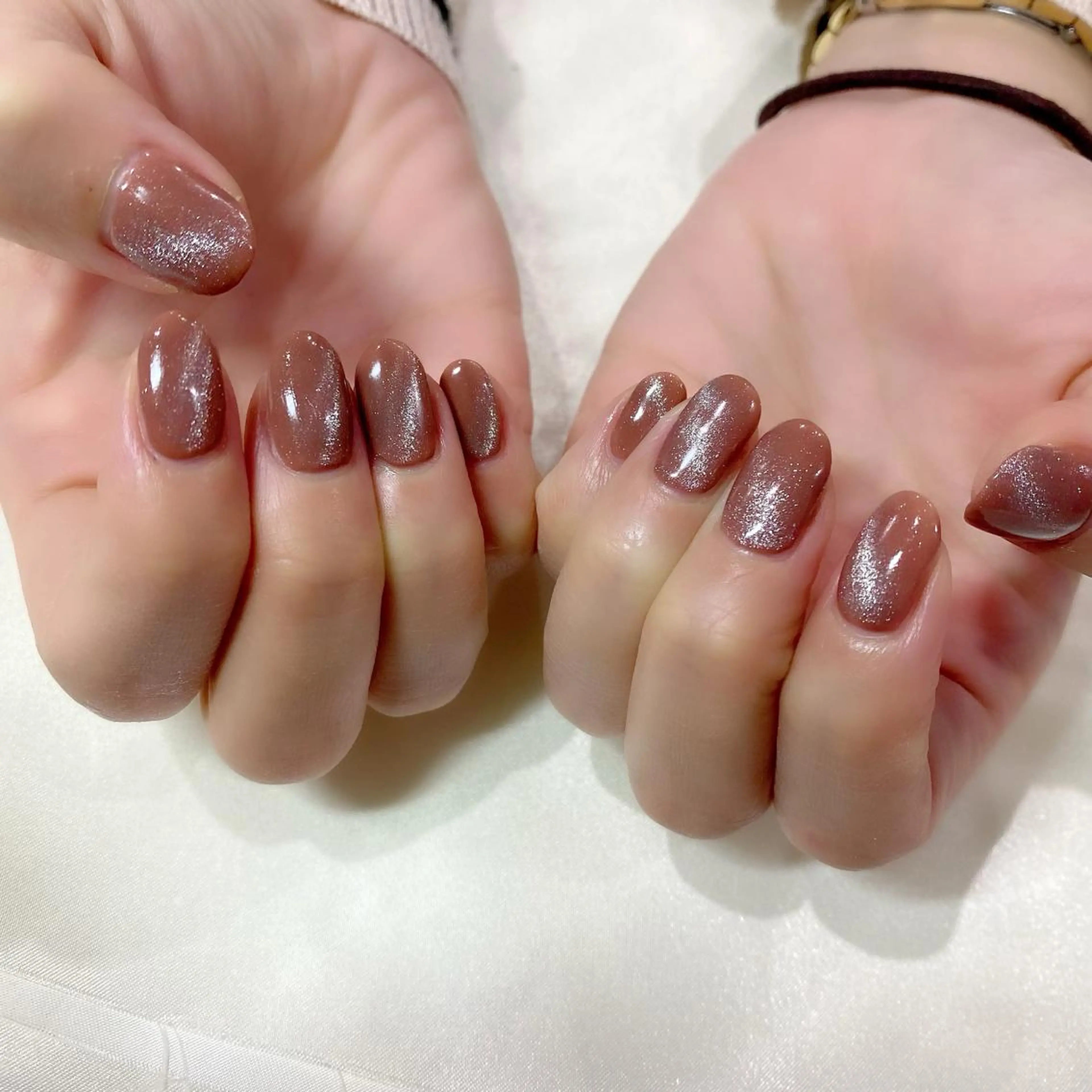 ネイル ブラウン マグネットネイル 冬ネイル Salon Ｋのネイルデザイン