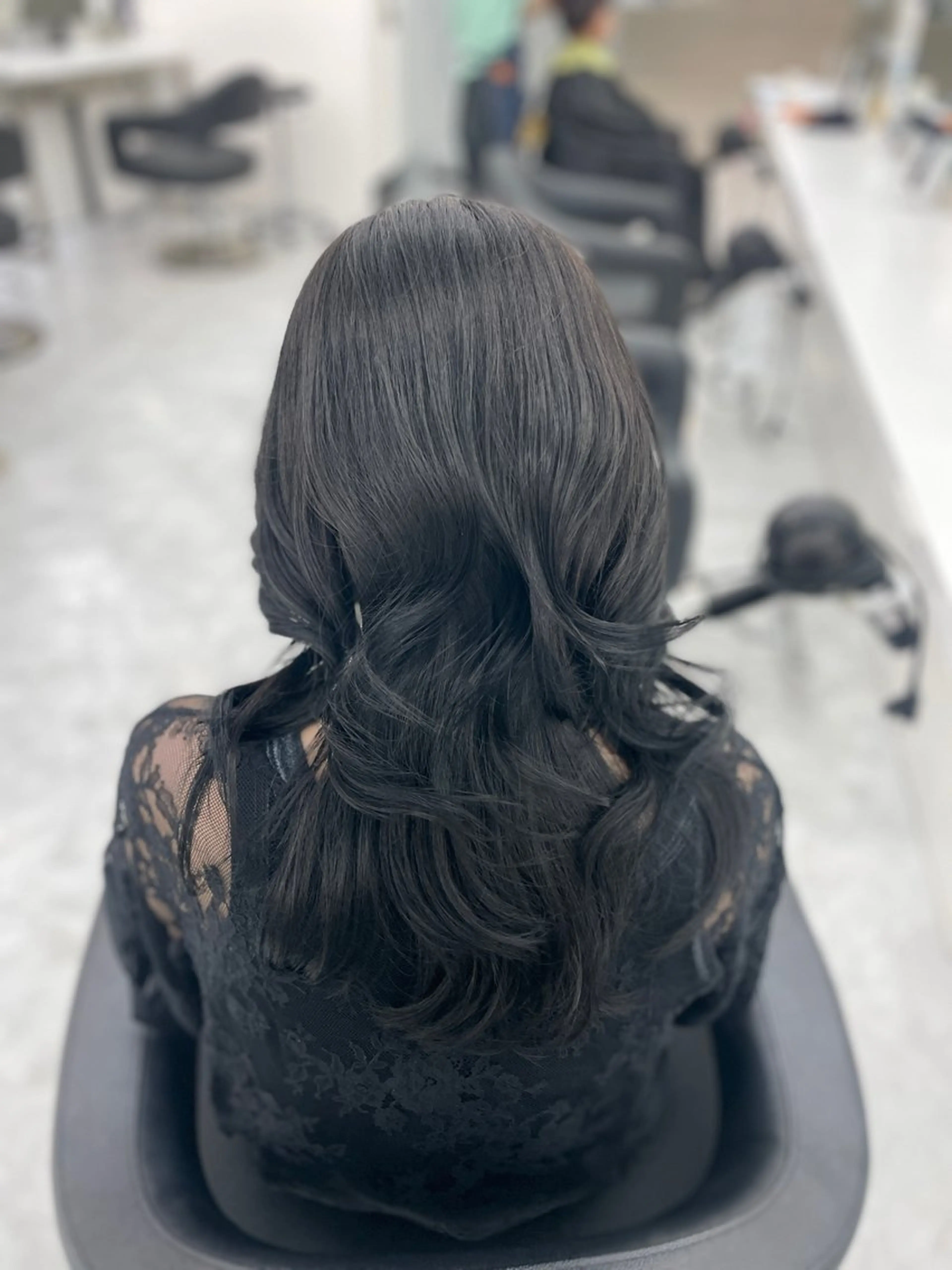 セミロング ヘアカラー MOE 福岡韓国ヘア✧︎のヘアスタイル