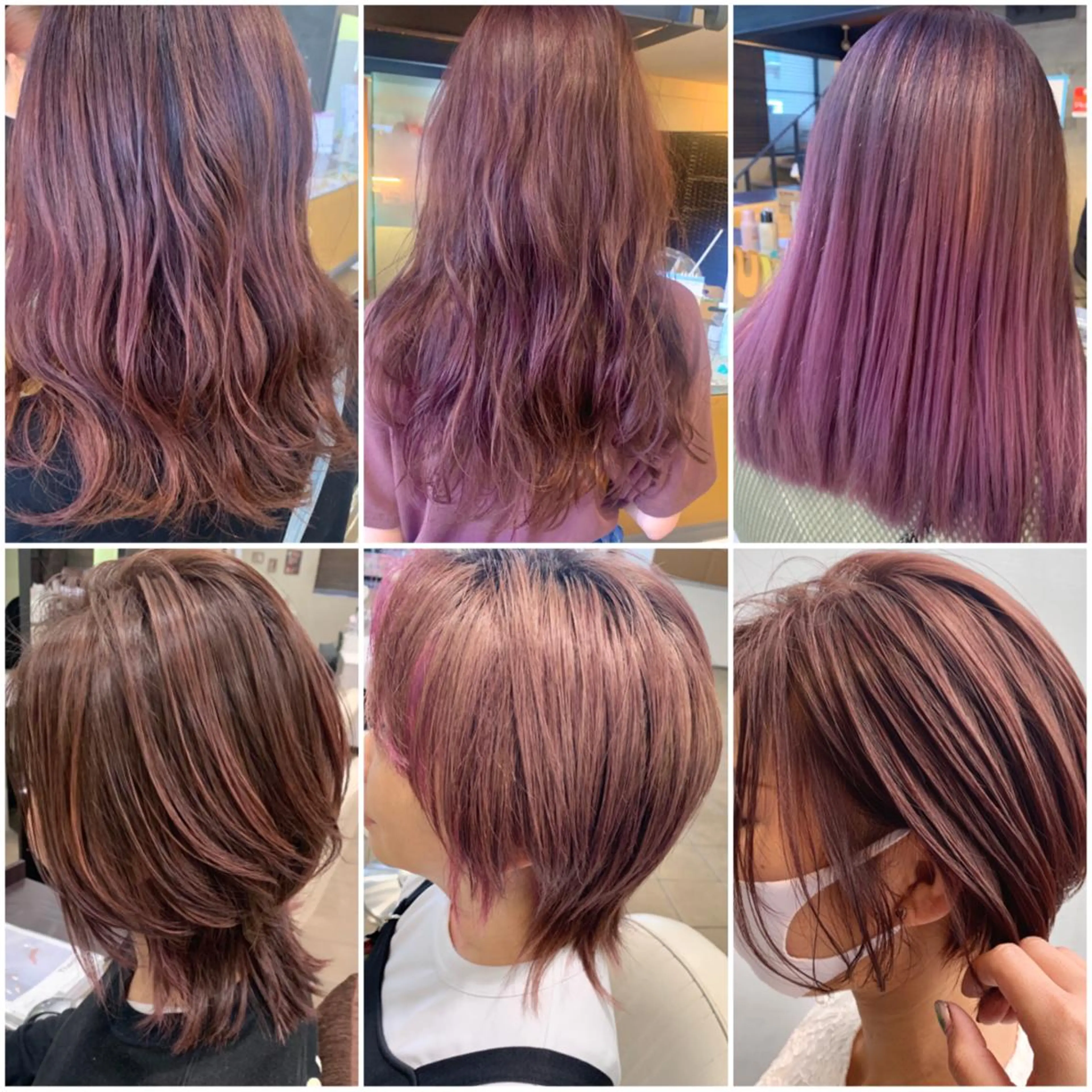セミロング カラー ピンクカラー カット ヘアカラー トリートメント 宮永 智香のヘアスタイル
