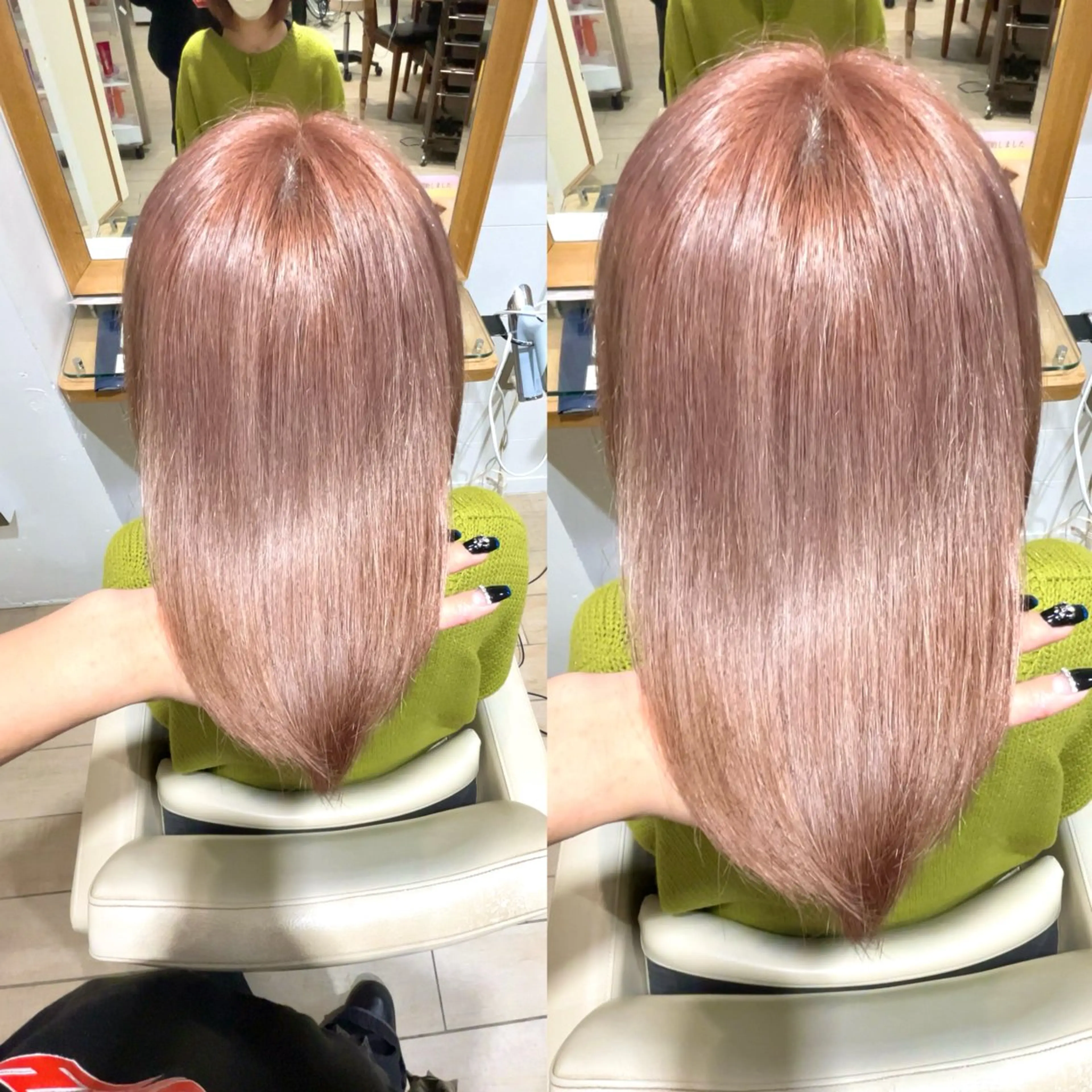 ミディアム カラー ベージュカラー ピンクカラー ヘアカラー トリートメント スズキ マリのヘアスタイル