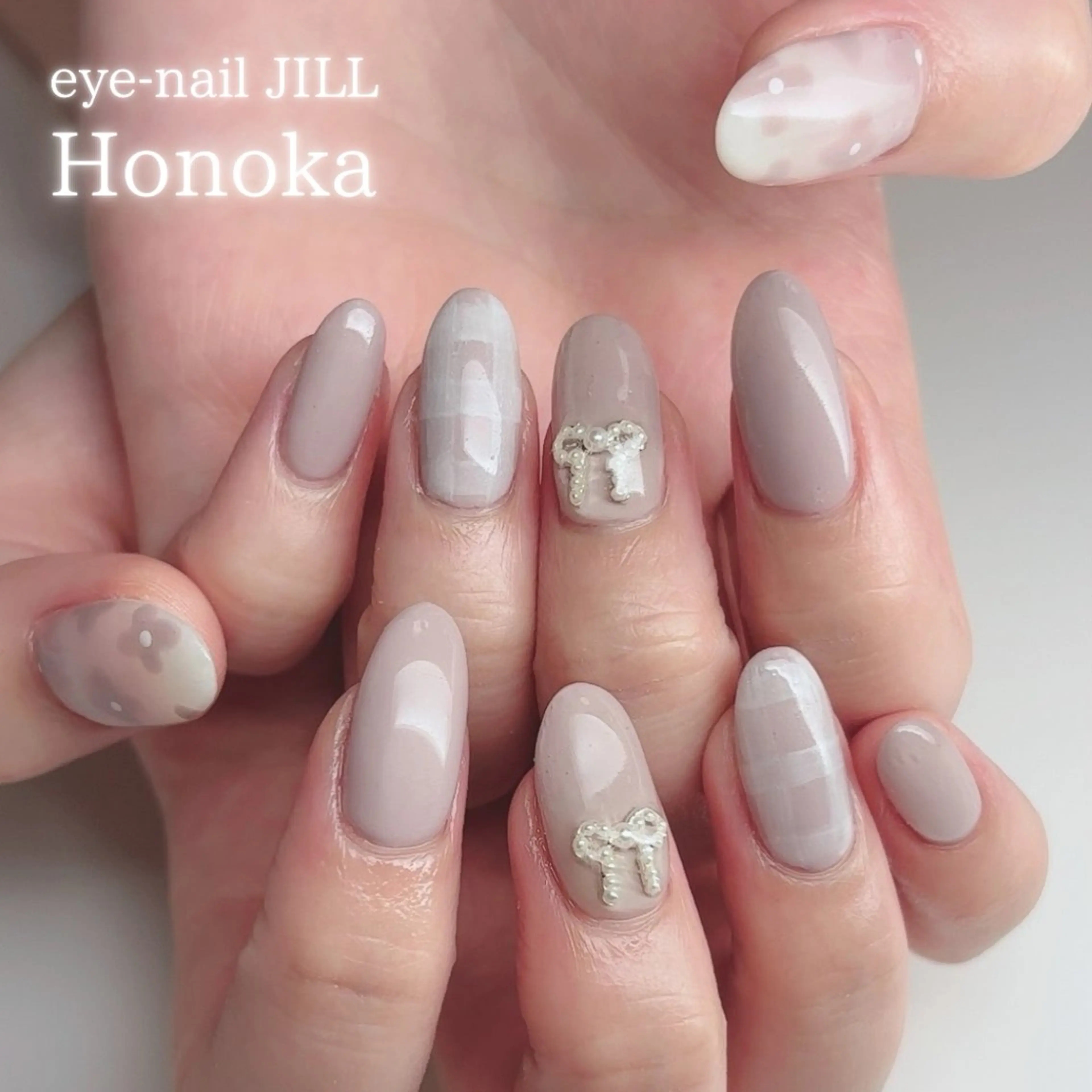 ネイル リボン ハンドネイル JILL Honokaのネイルデザイン