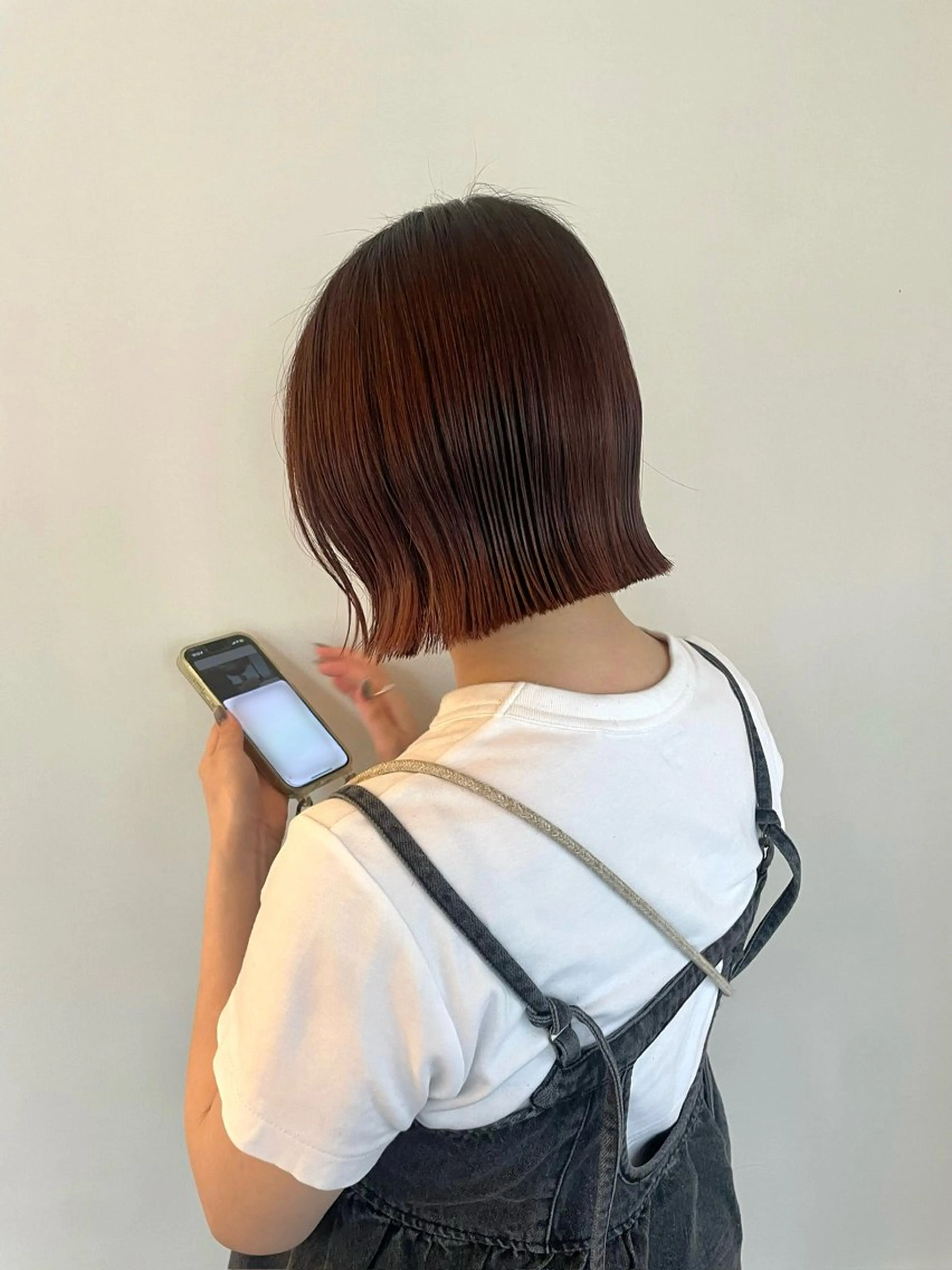 ミディアム 切りっぱなしボブ ボブ TIECHEL所属・韓国ナチュラル・ ベージュ/落合夏希のヘアスタイル