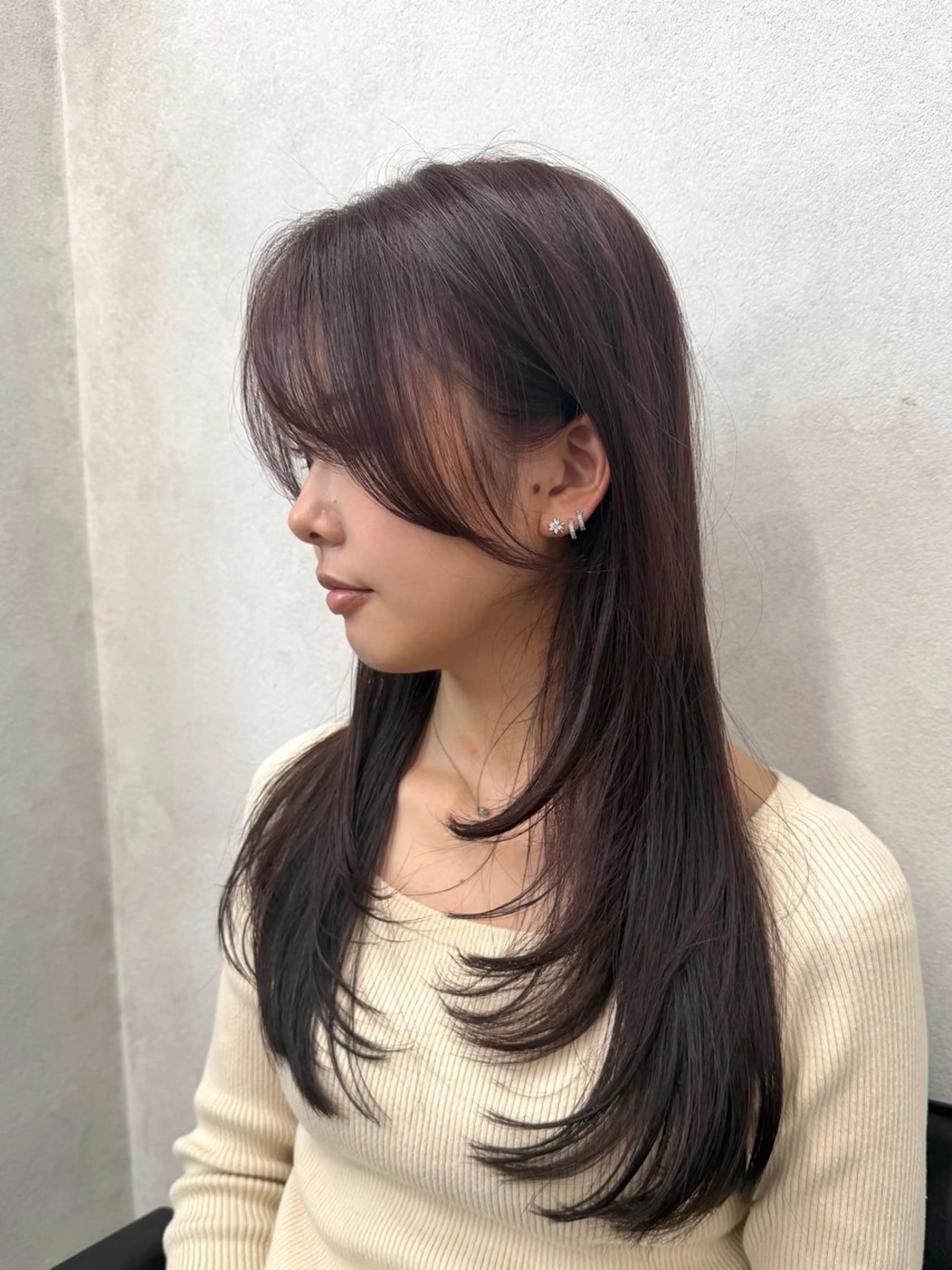 ロング カラー 新島 涼のヘアスタイル