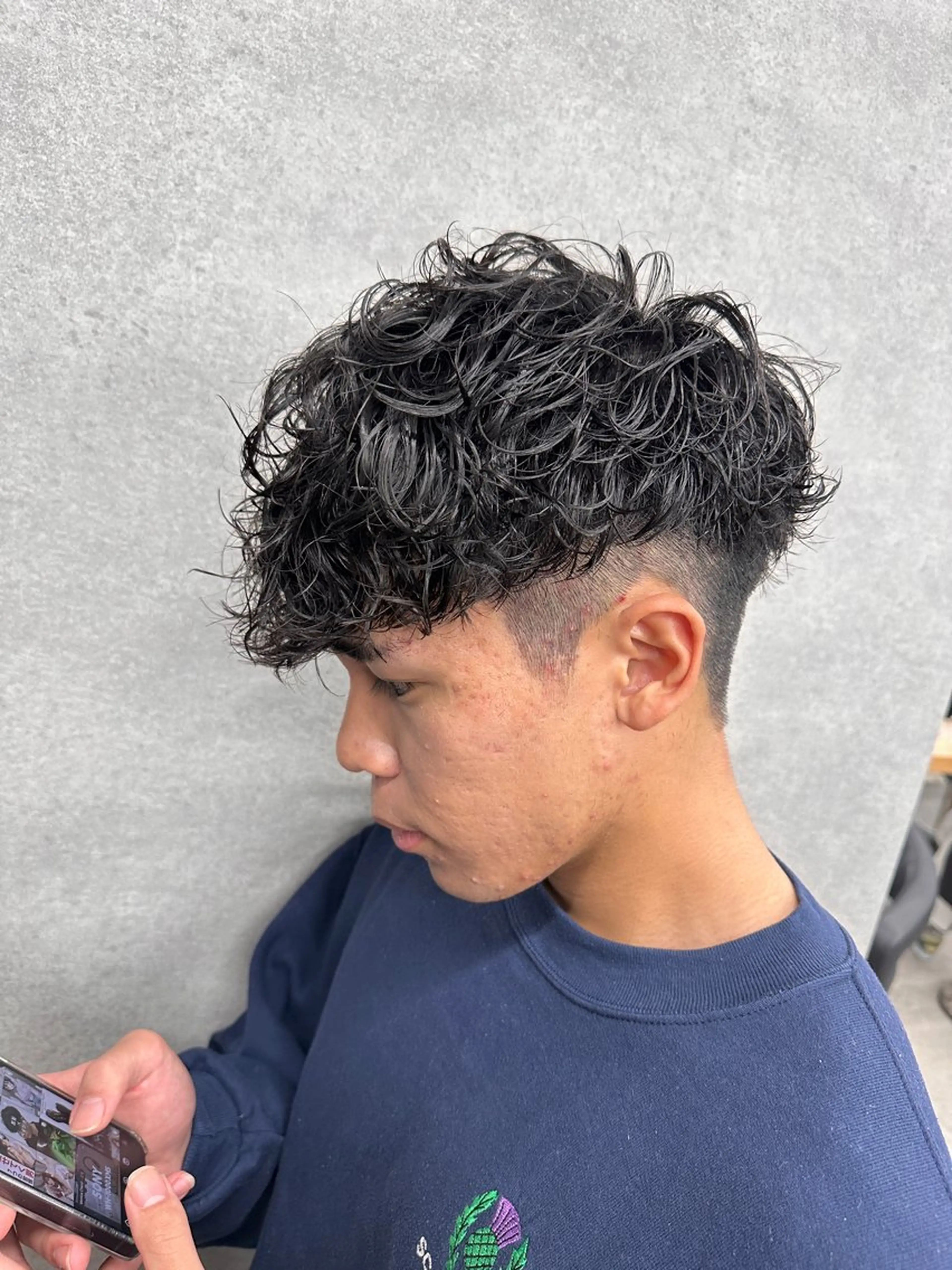 ショート カラー パーマ メンズ 渋谷駅から徒歩1分 BLUCKメンズヘアのヘアスタイル