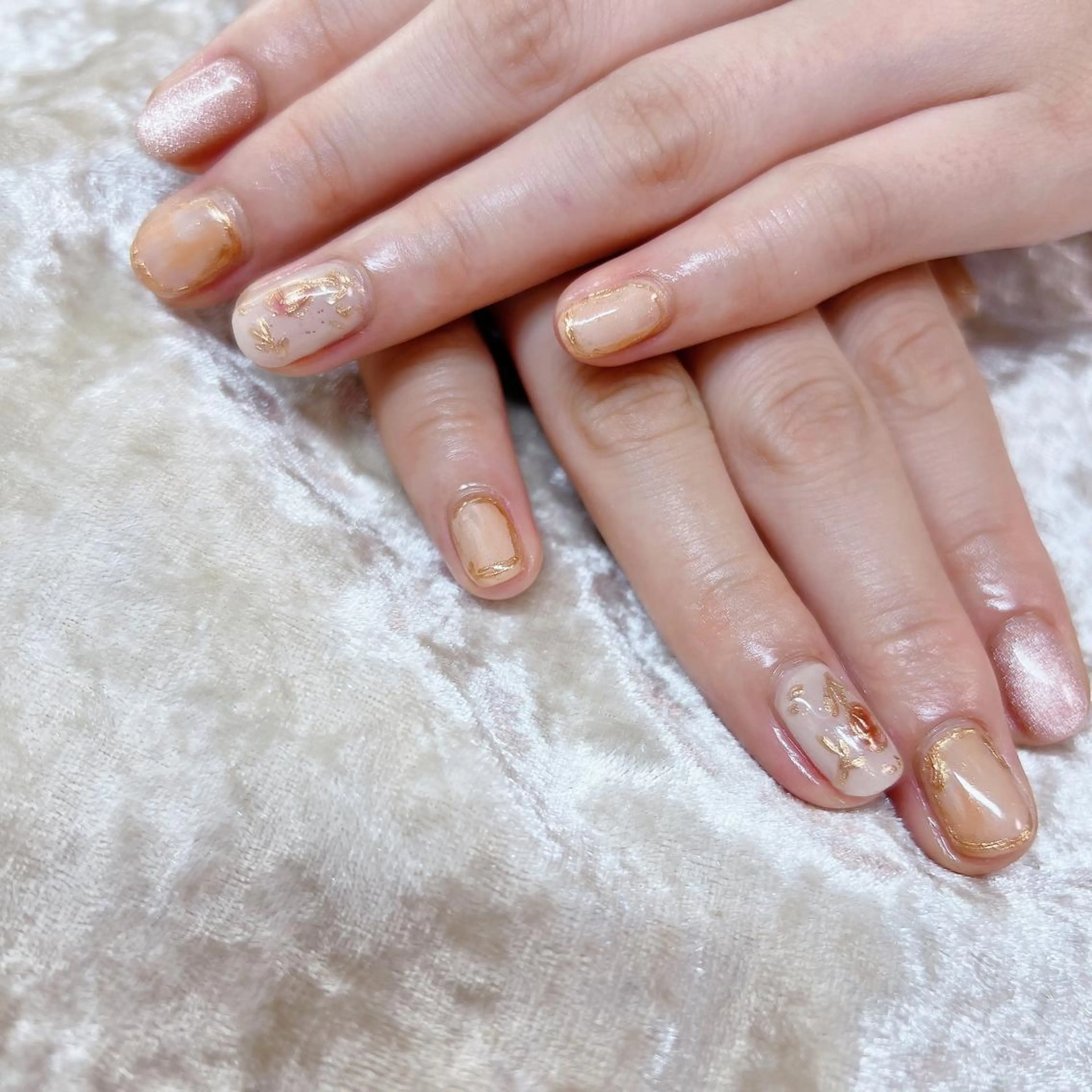 ネイル オレンジ ハンドネイル N.plus NaiLのネイルデザイン