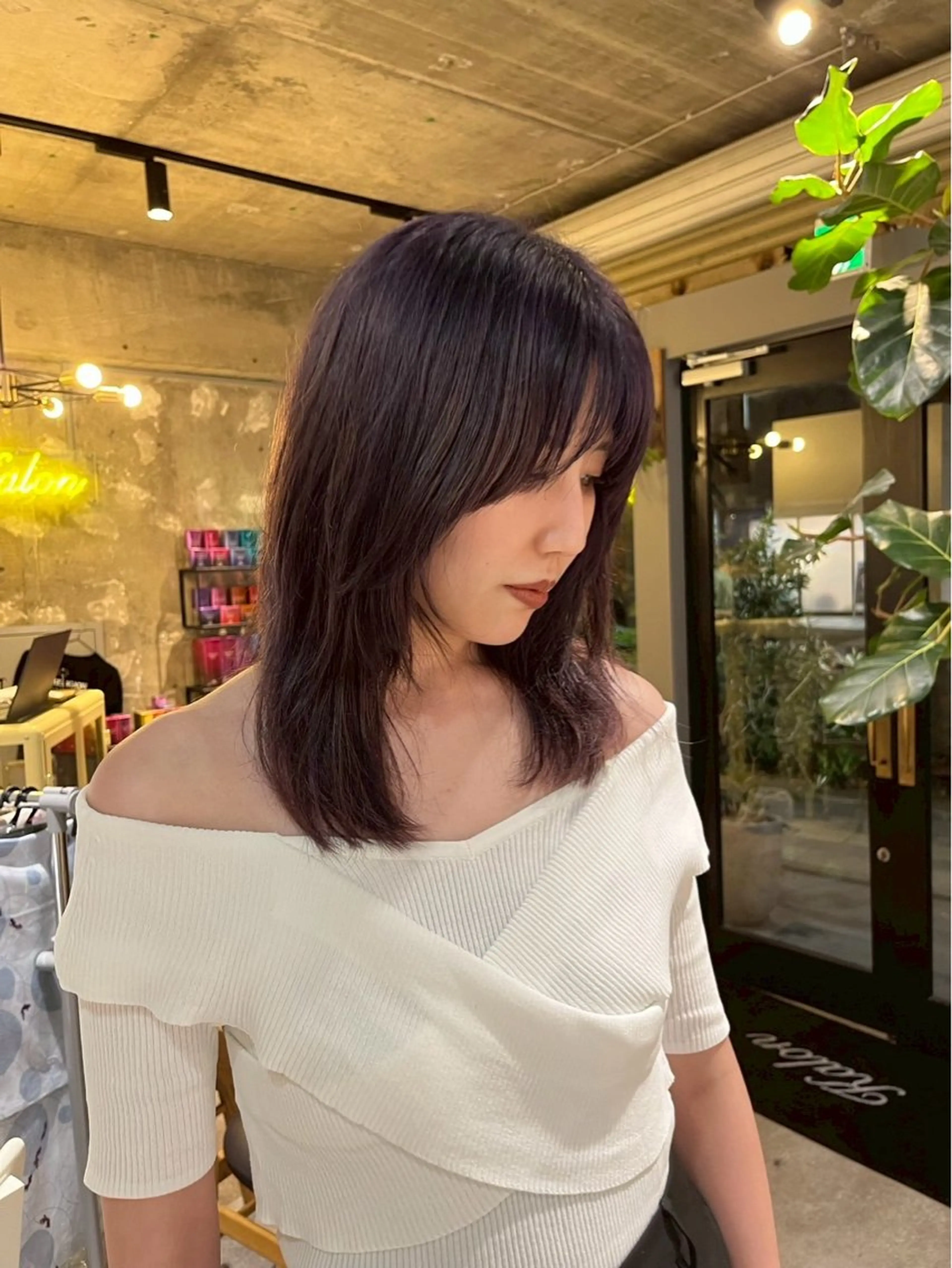 セミロング カラー ヘアカラー 🎀咲月🎀レイヤー /暖色透明感カラーのマツエク・マツパデザイン