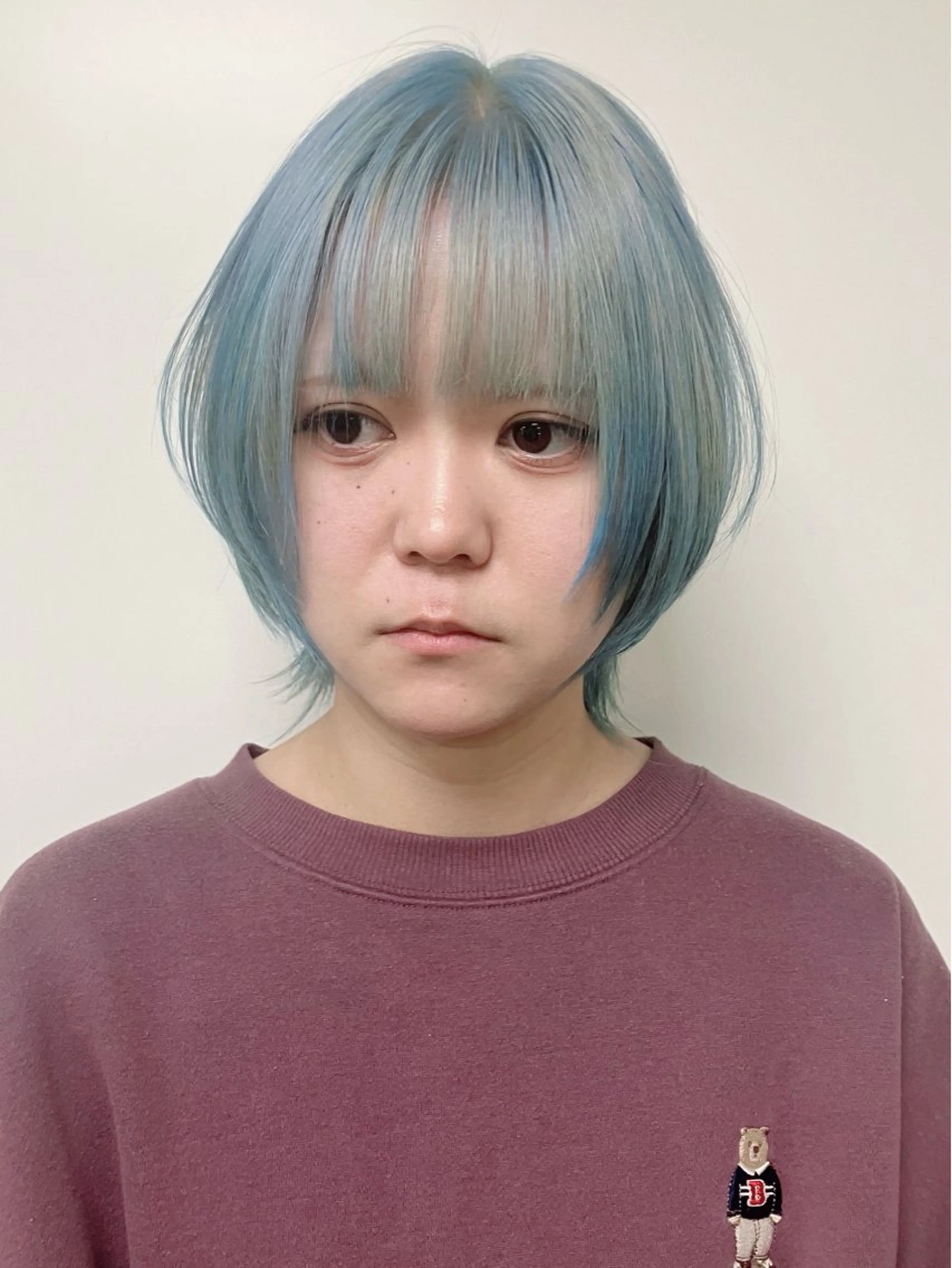 ショート 顔まわりレイヤー 姫カット レイヤーカット カット ヘアカラー moriofromlondon原宿本店所属・fumikaブリーチ /ウルフのヘアスタイル
